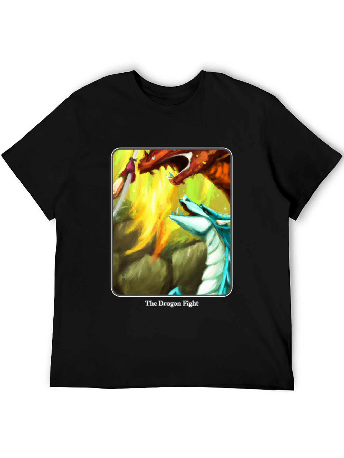 Dragon Fight Graphic Tee - Fantasy Art T-Shirt