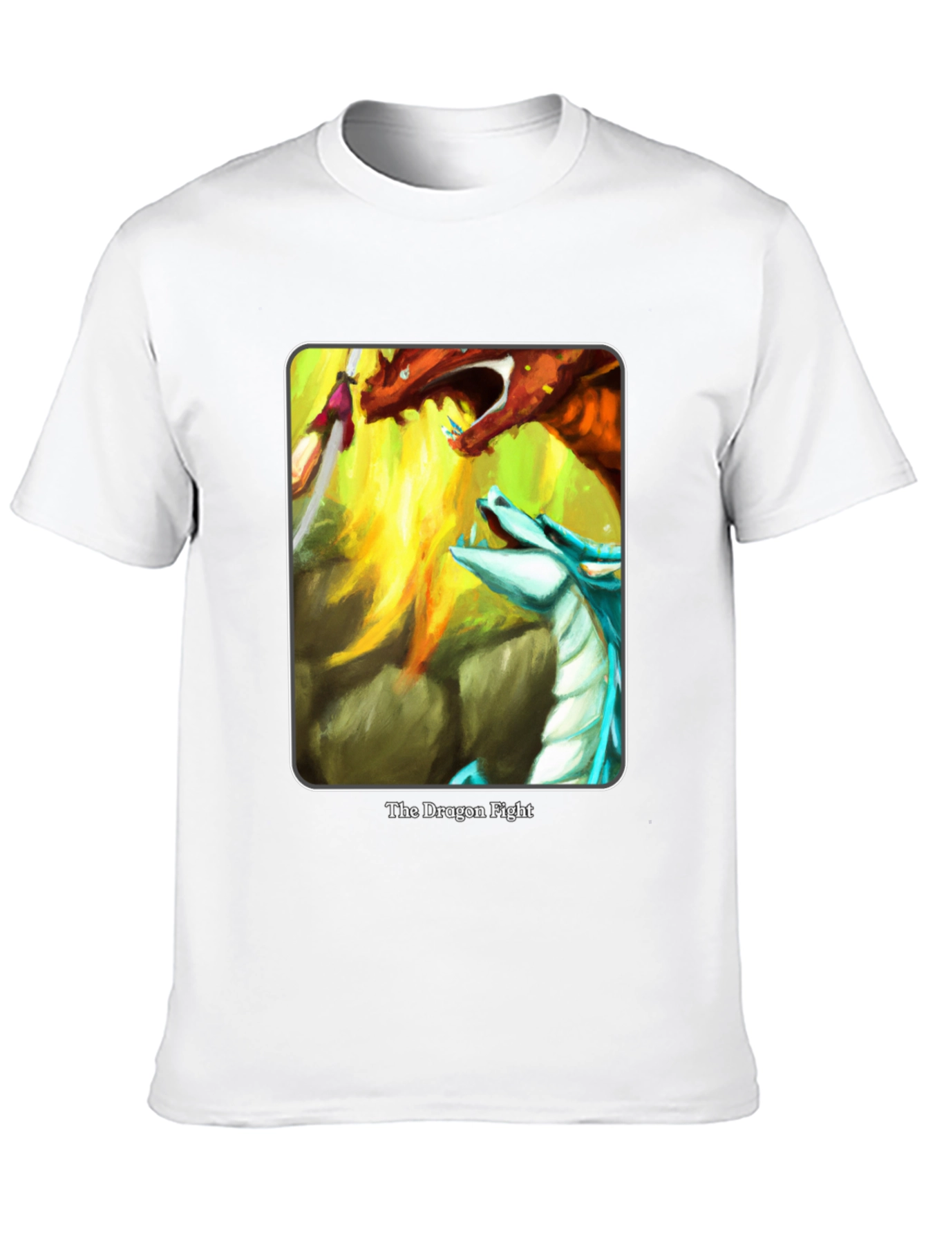 Dragon Fight Graphic Tee - Fantasy Art T-Shirt