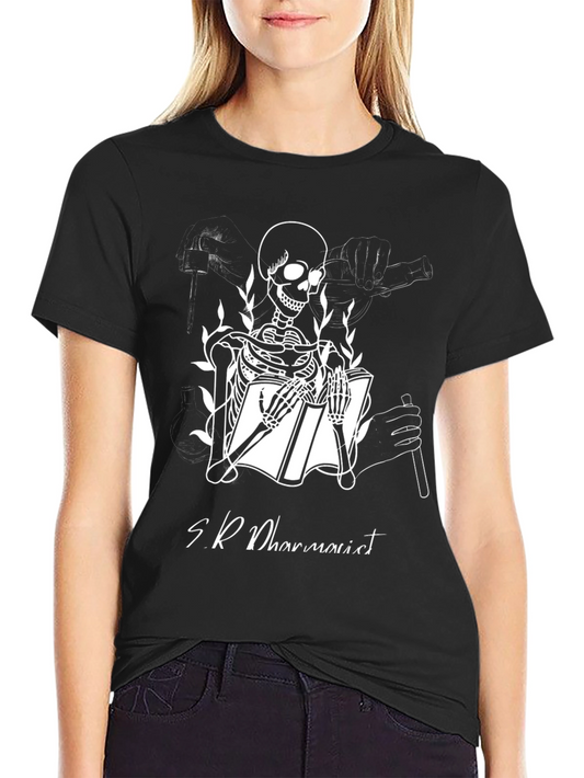 Skeleton Pharmacist Black T-Shirt