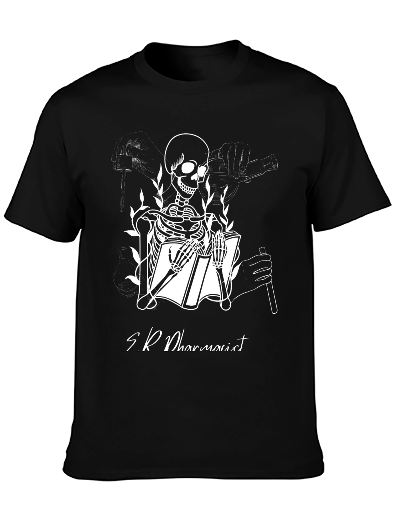 Skeleton Pharmacist Black T-Shirt