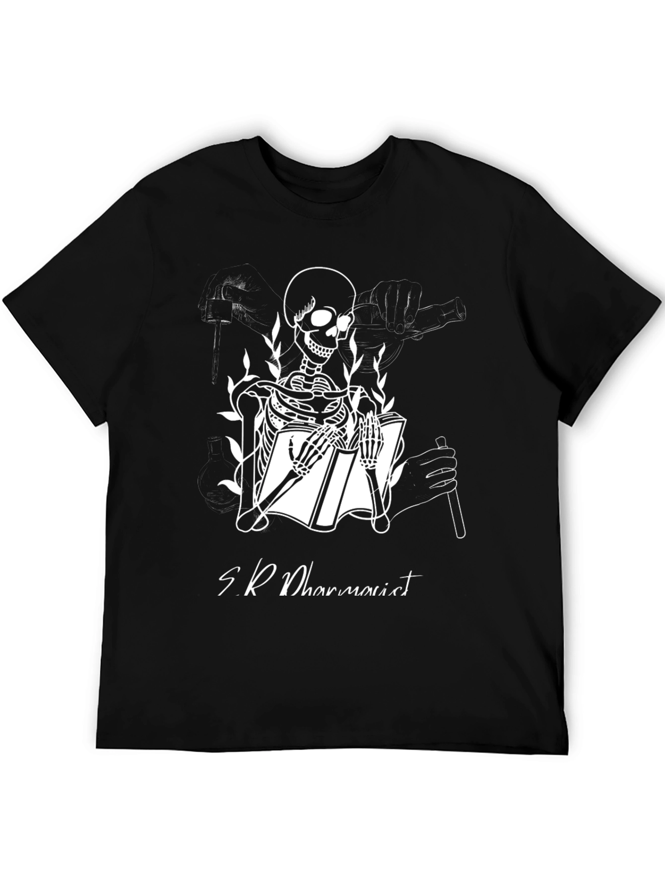 Skeleton Pharmacist Black T-Shirt