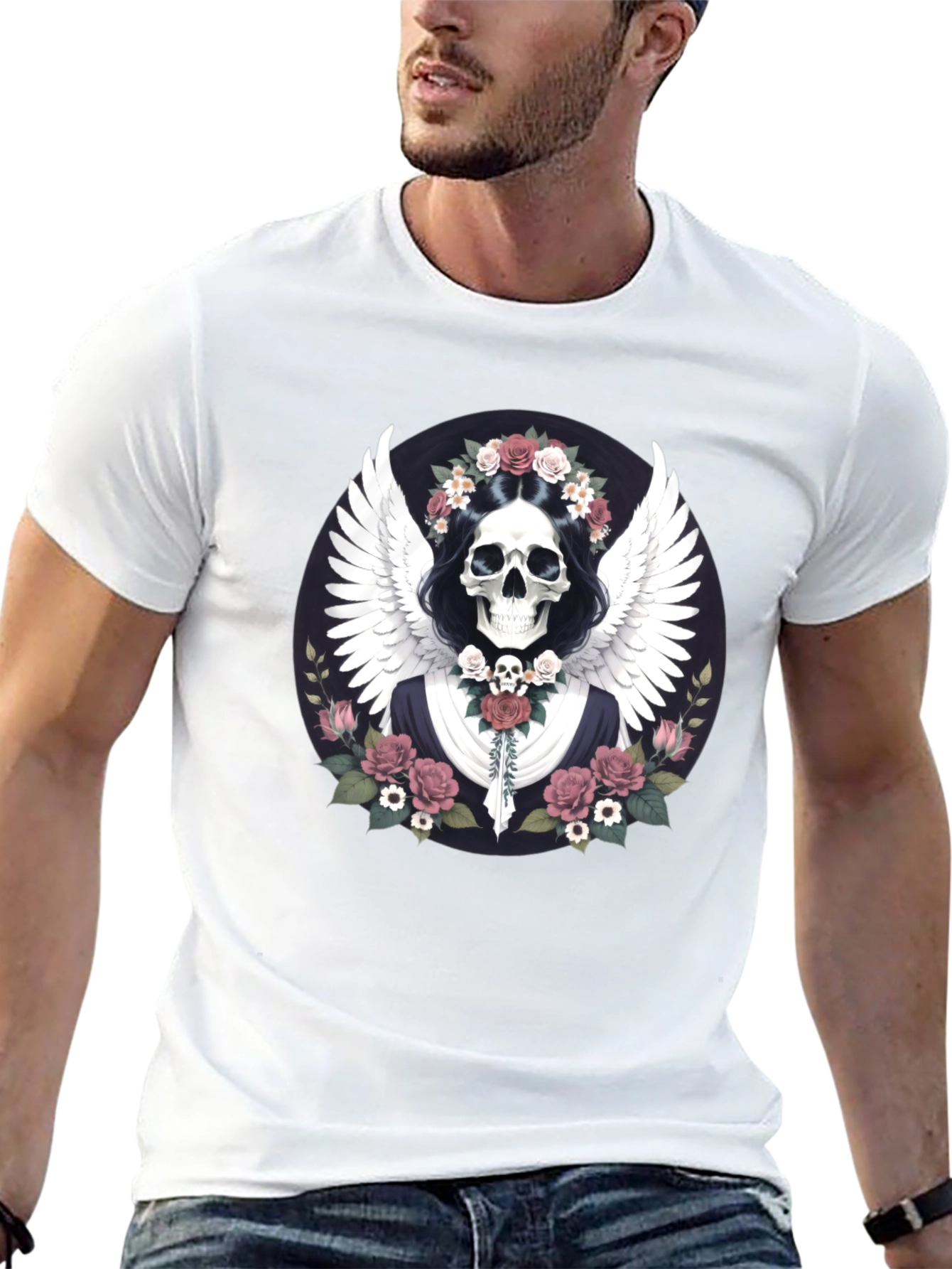 Skull & Wings Graphic Black T-Shirt
