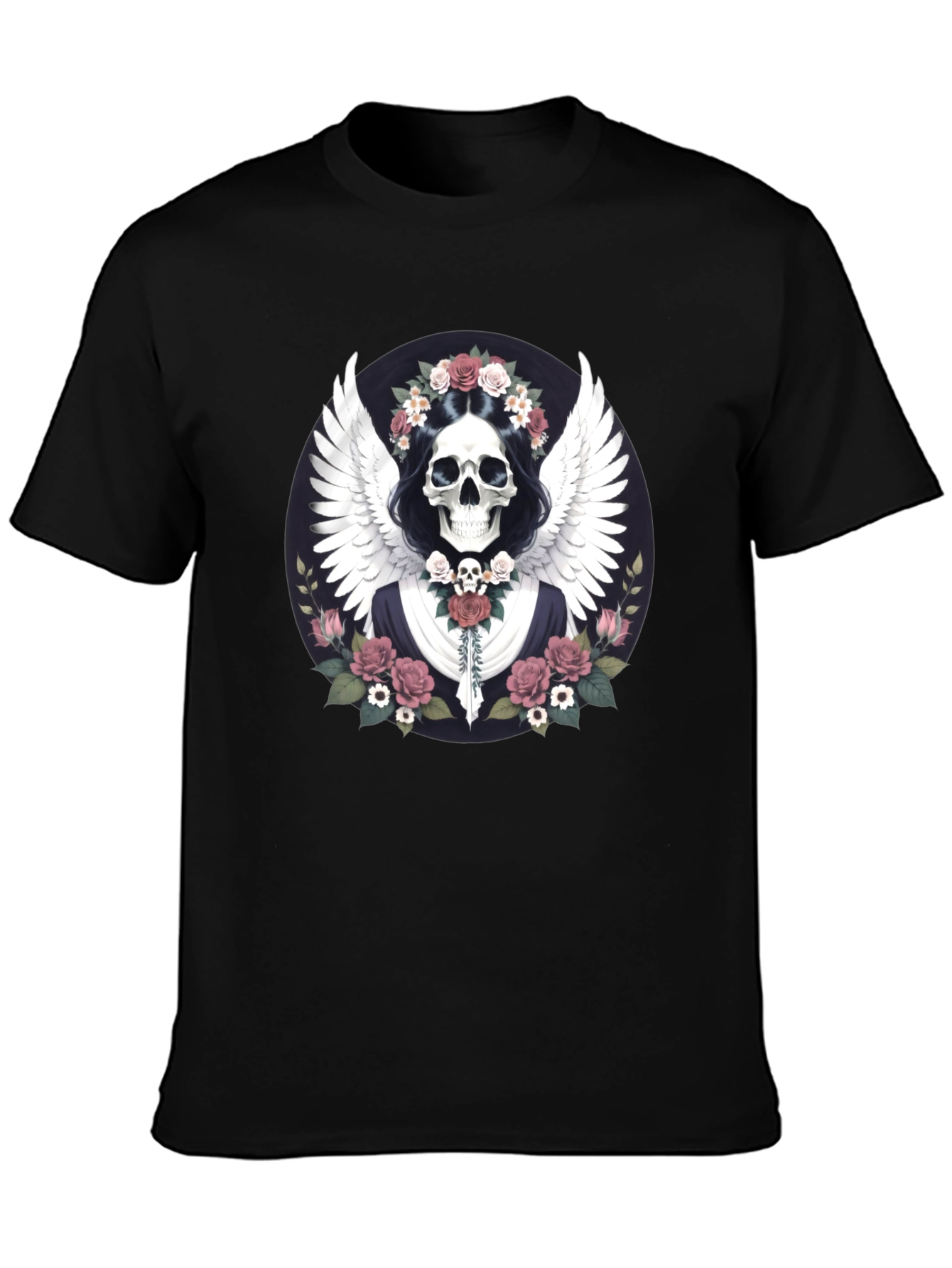 Skull & Wings Graphic Black T-Shirt