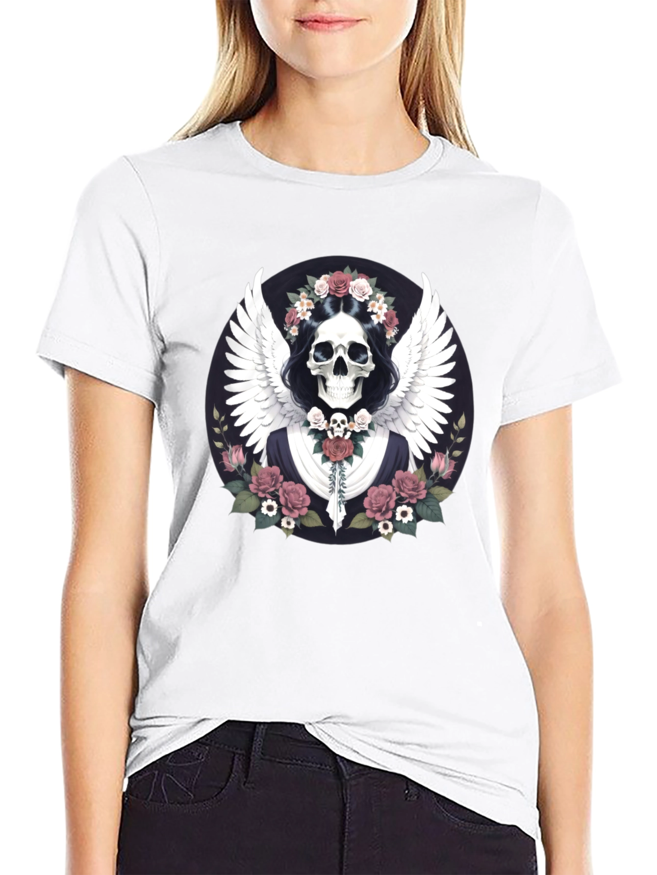 Skull & Wings Graphic Black T-Shirt