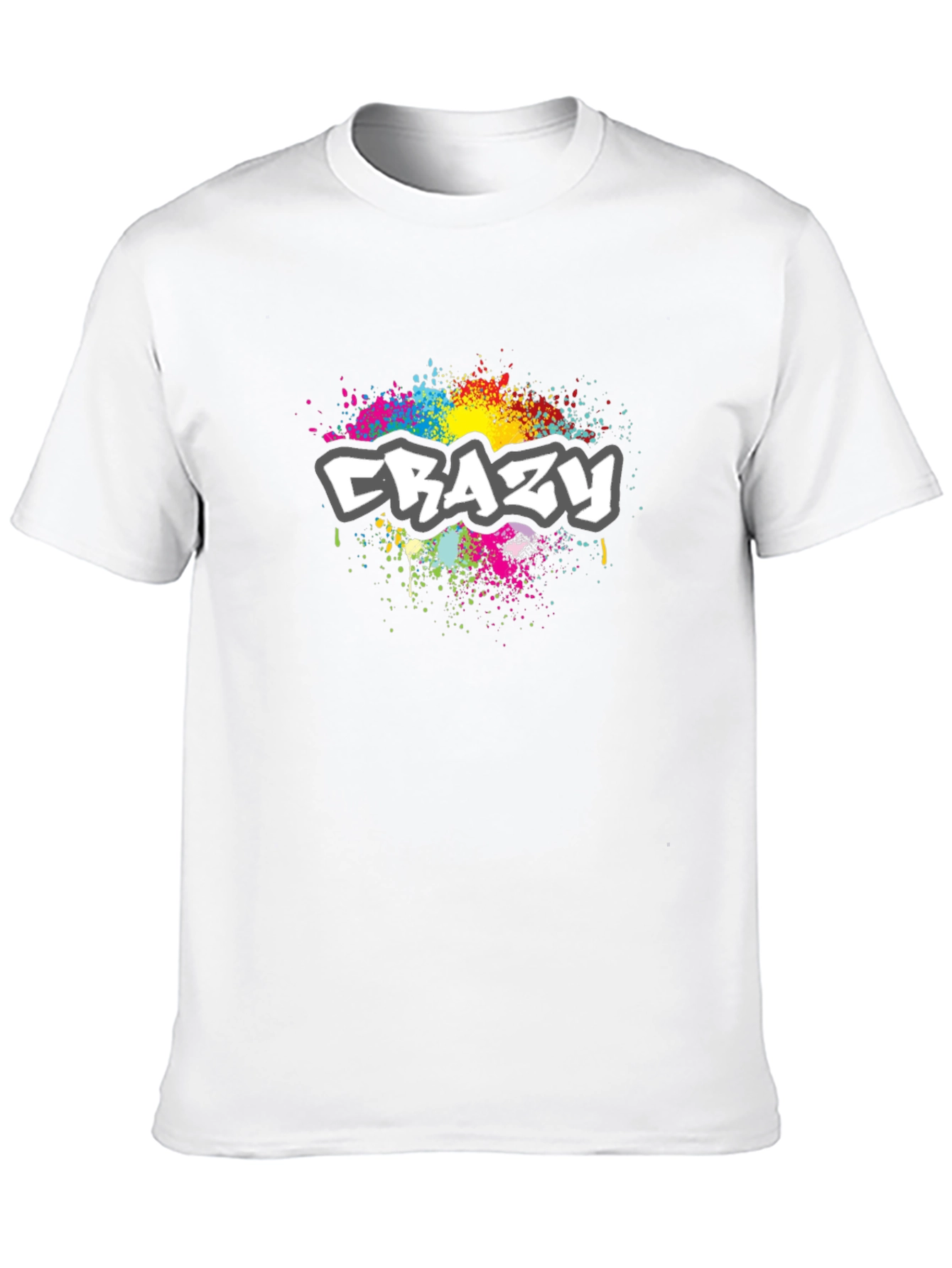 Mens Black Crazy Graphic T-Shirt