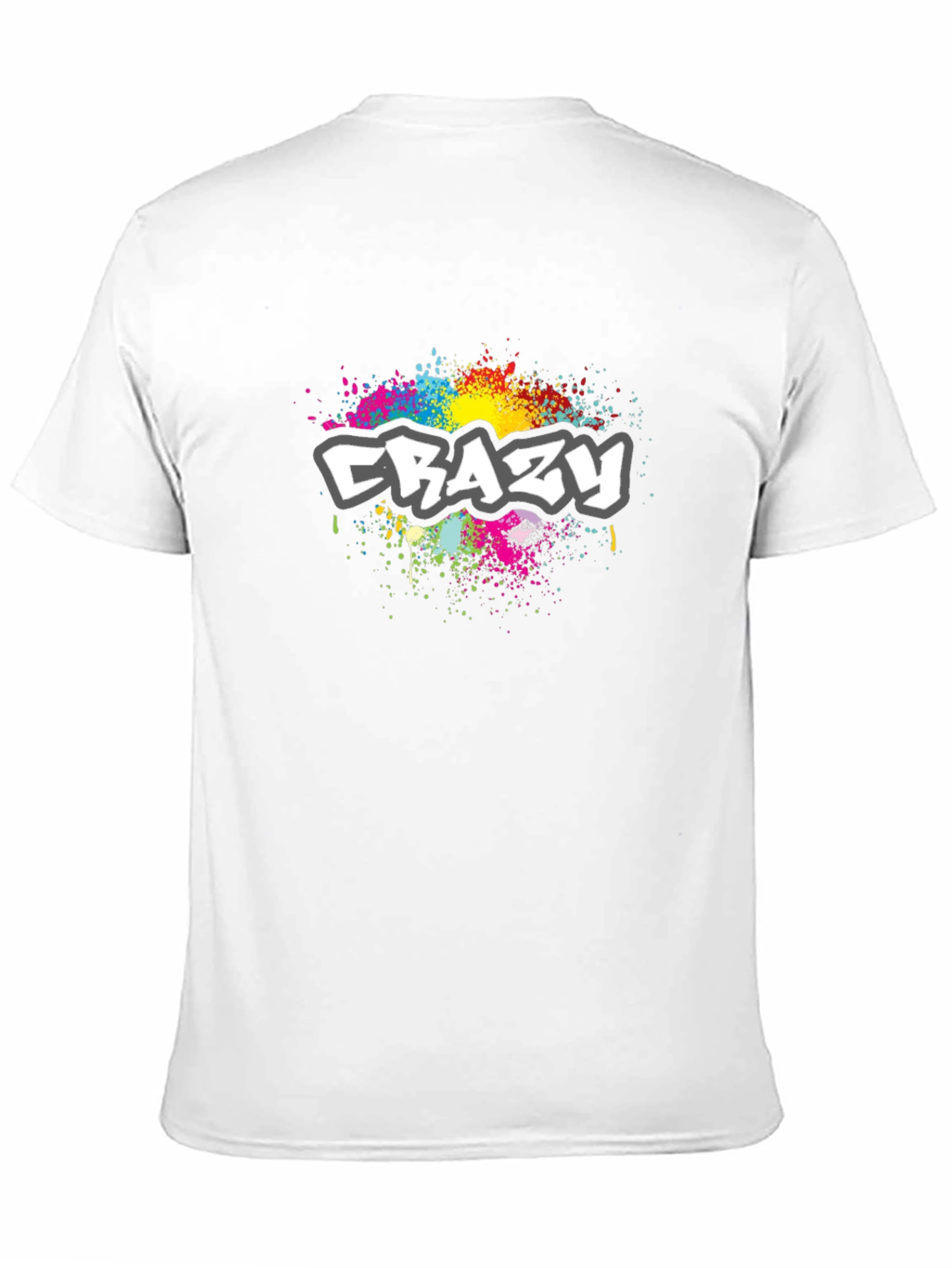 Mens Black Crazy Graphic T-Shirt