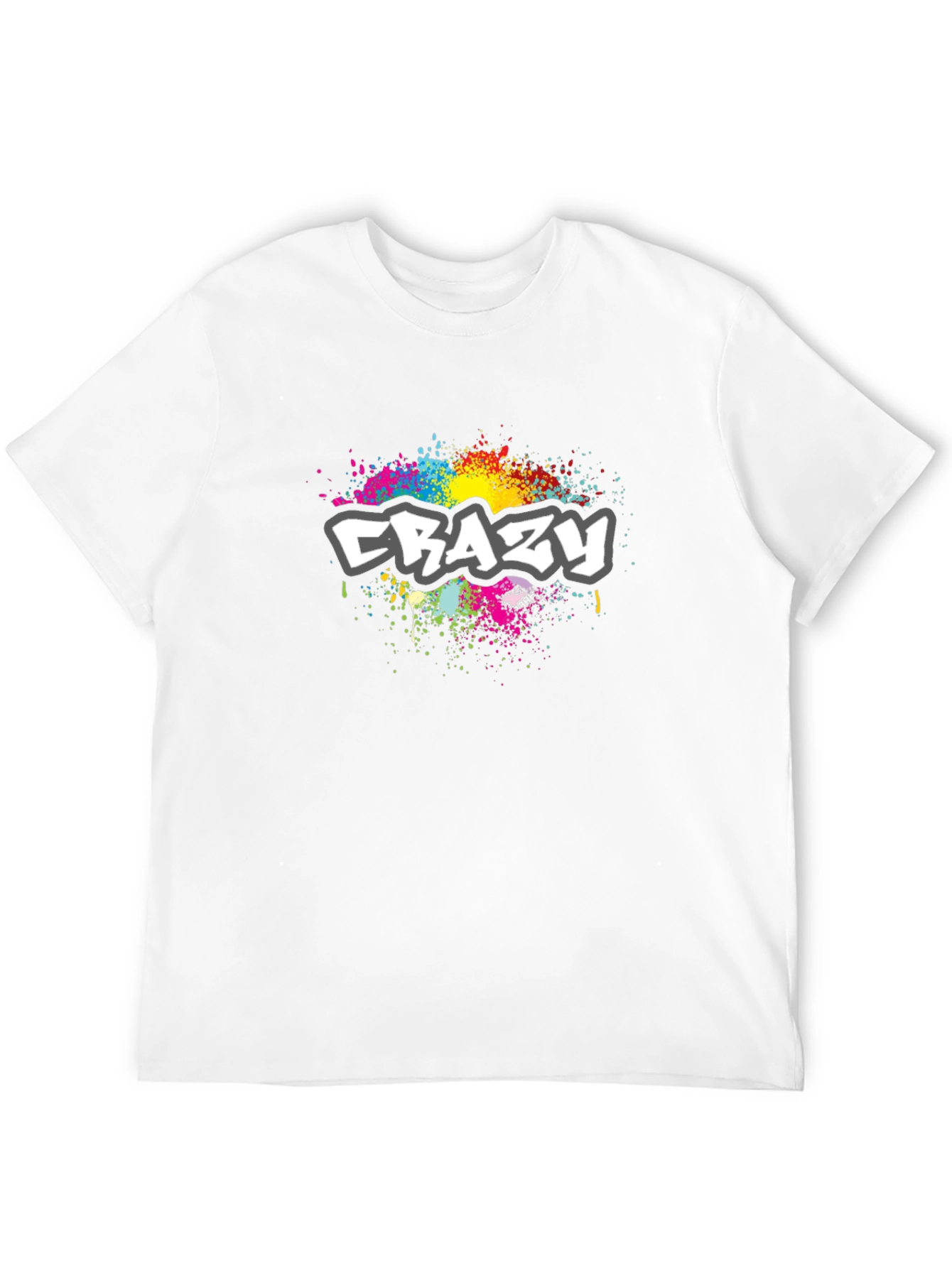 Mens Black Crazy Graphic T-Shirt