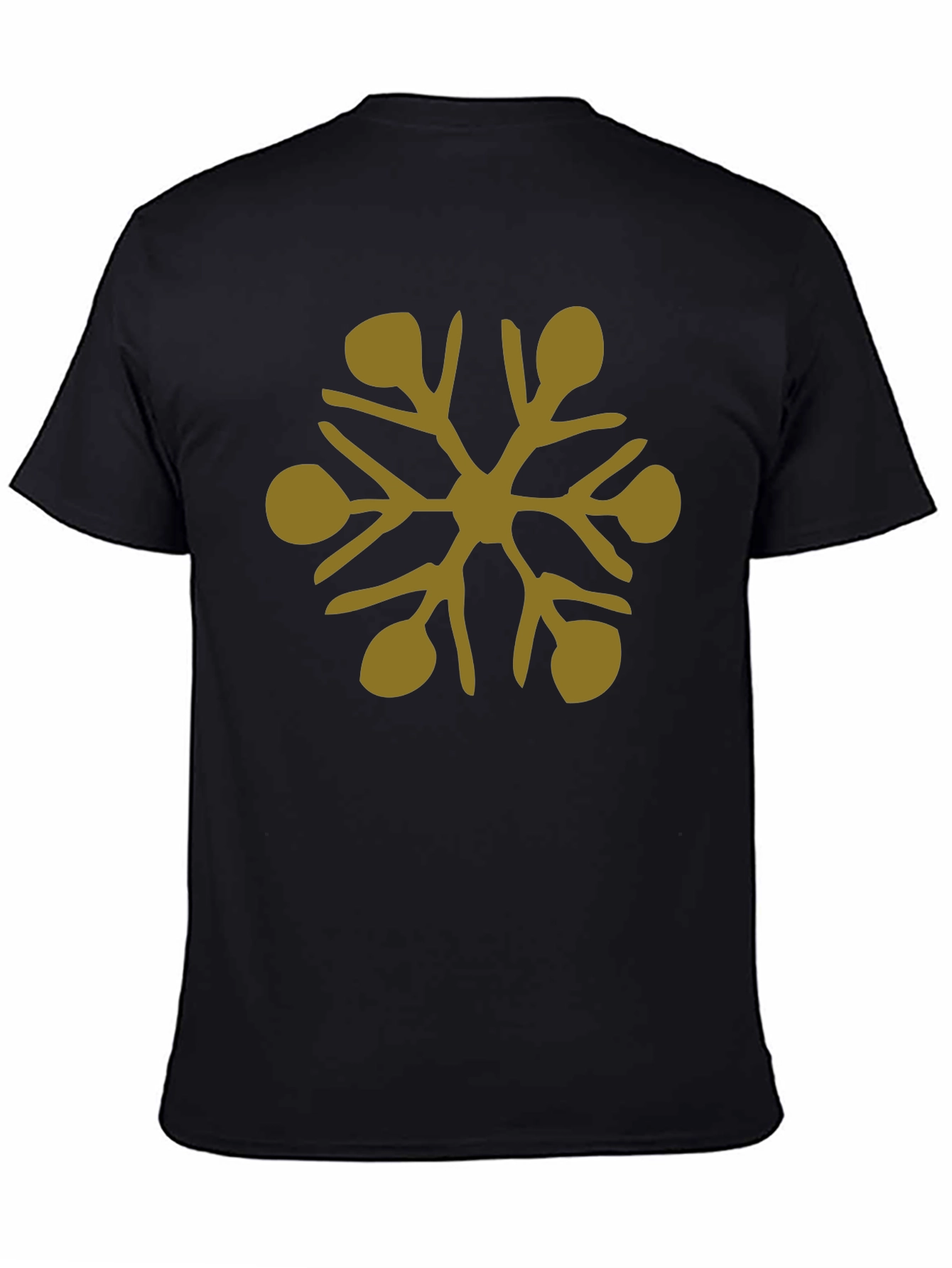 Abstract Snowflake Graphic T-Shirt - Black