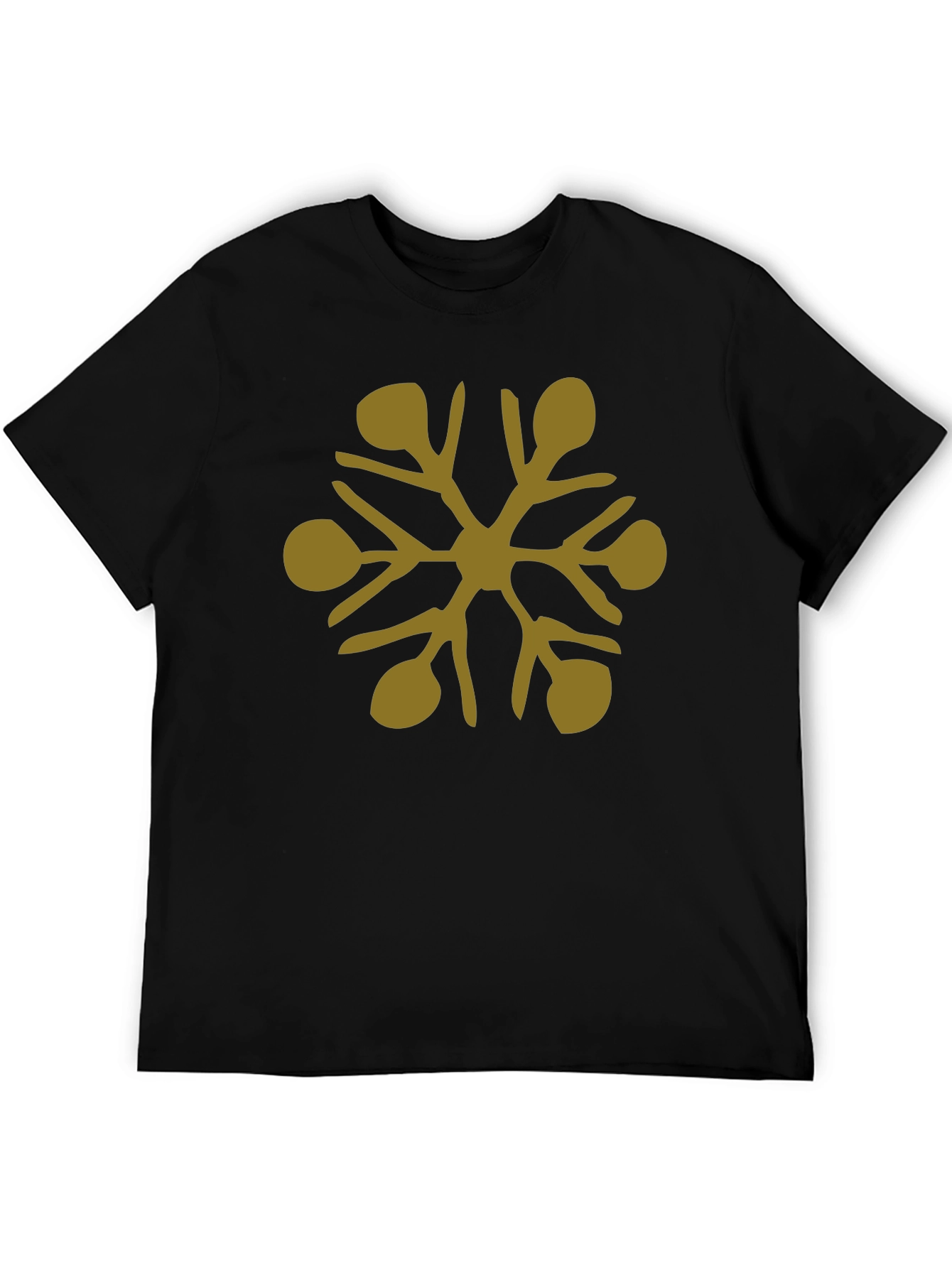 Abstract Snowflake Graphic T-Shirt - Black