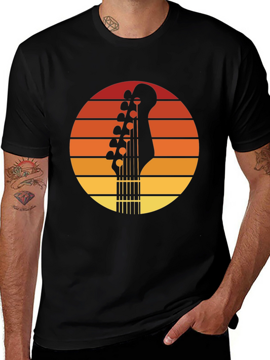 Sunset Guitar T-Shirt - Retro Musician Tee