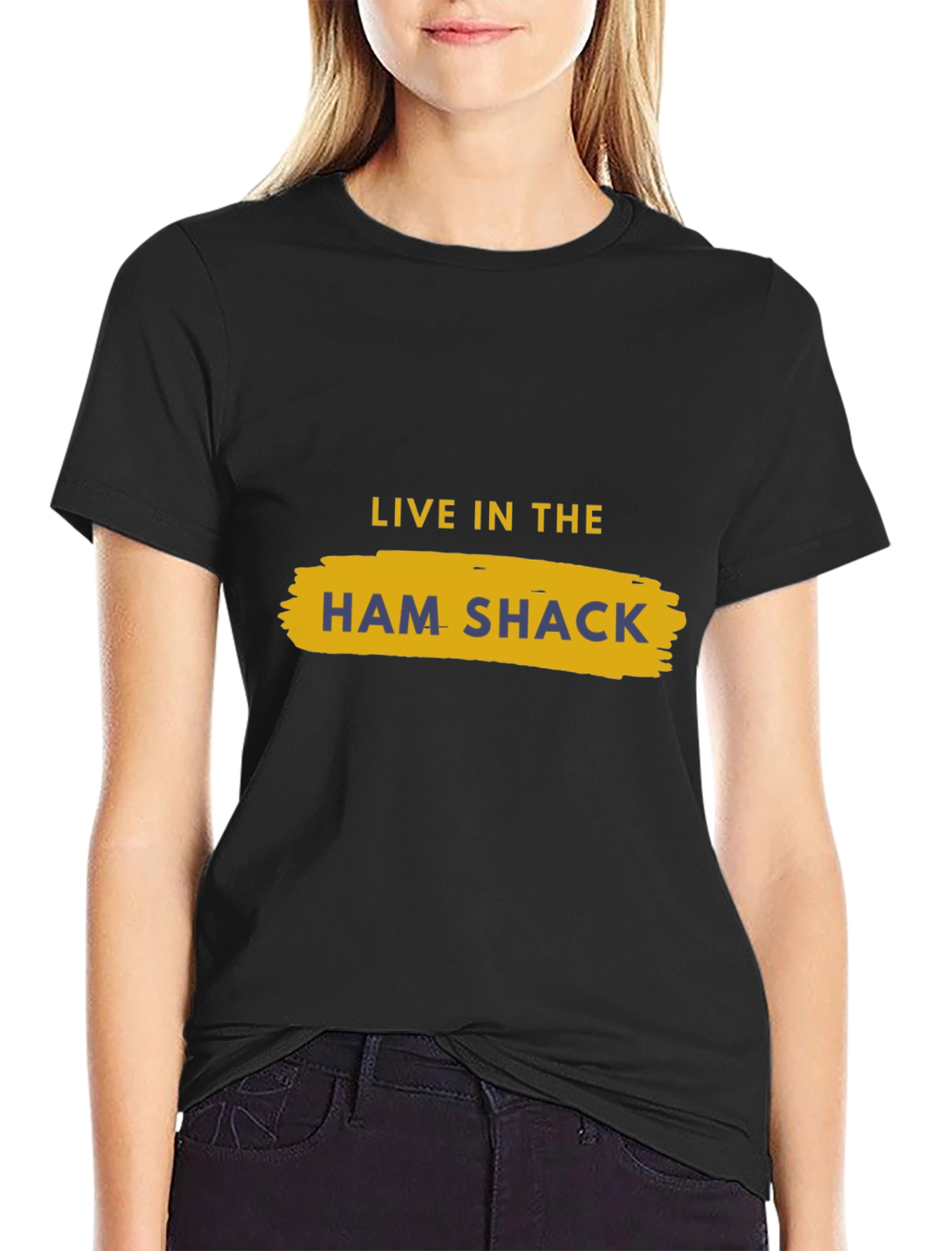 Live in the Ham Shack Black T-Shirt