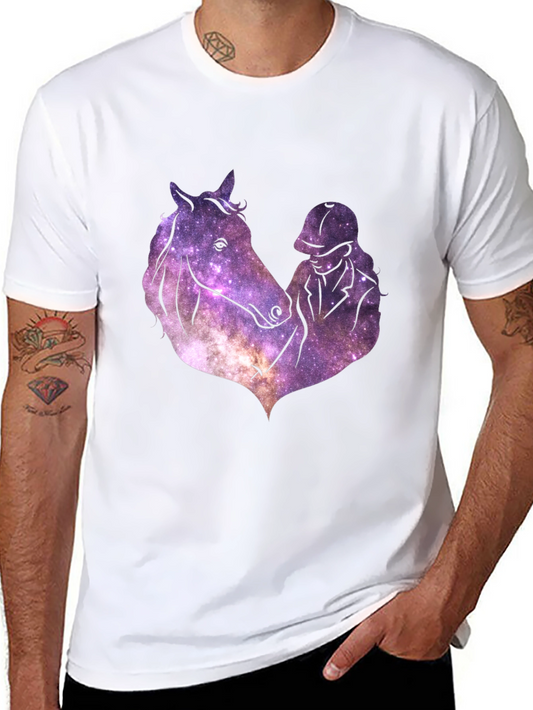 Galaxy Horse & Rider Tee - Unisex Black T-Shirt
