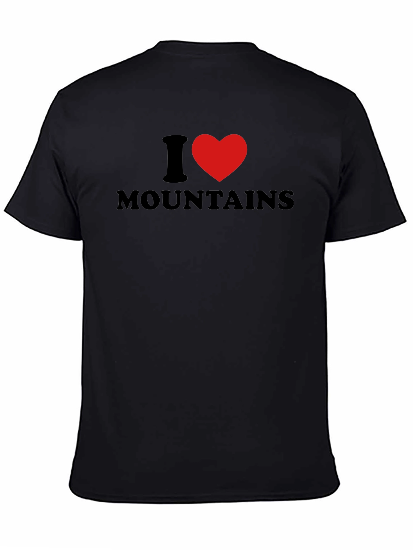 I Heart Mountains Black Graphic T-Shirt