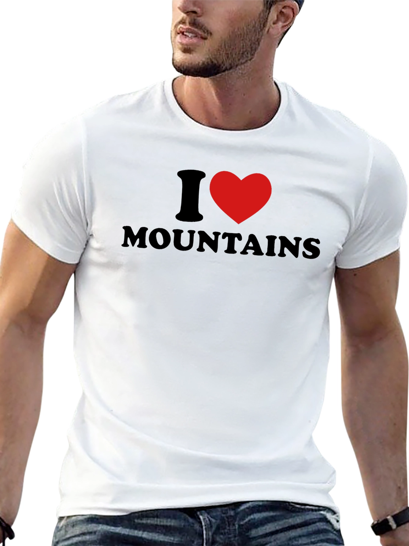 I Heart Mountains Black Graphic T-Shirt