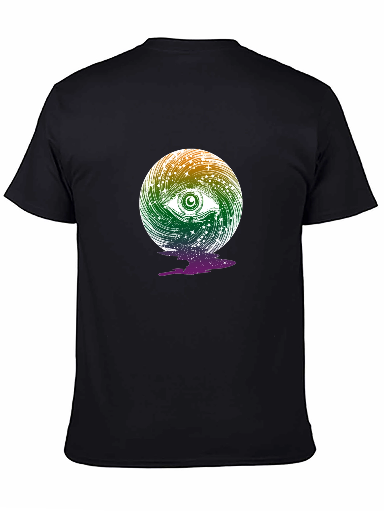 Cosmic Eye Graphic Tee - Black Cotton Blend T-Shirt