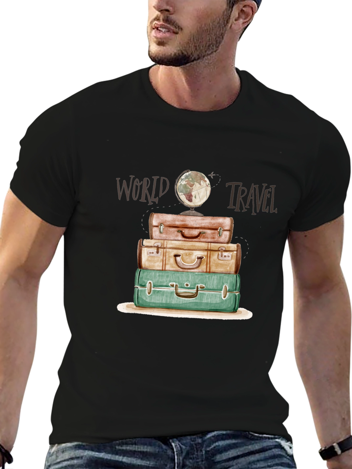 World Travel Suitcase Stack T-Shirt