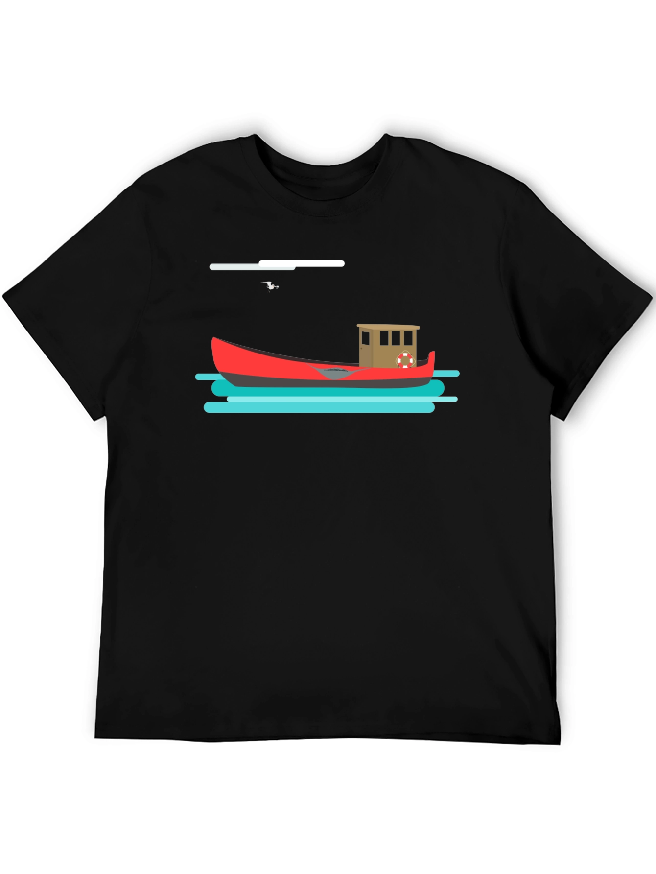 Nautical T-Shirt: Red Boat Graphic Tee
