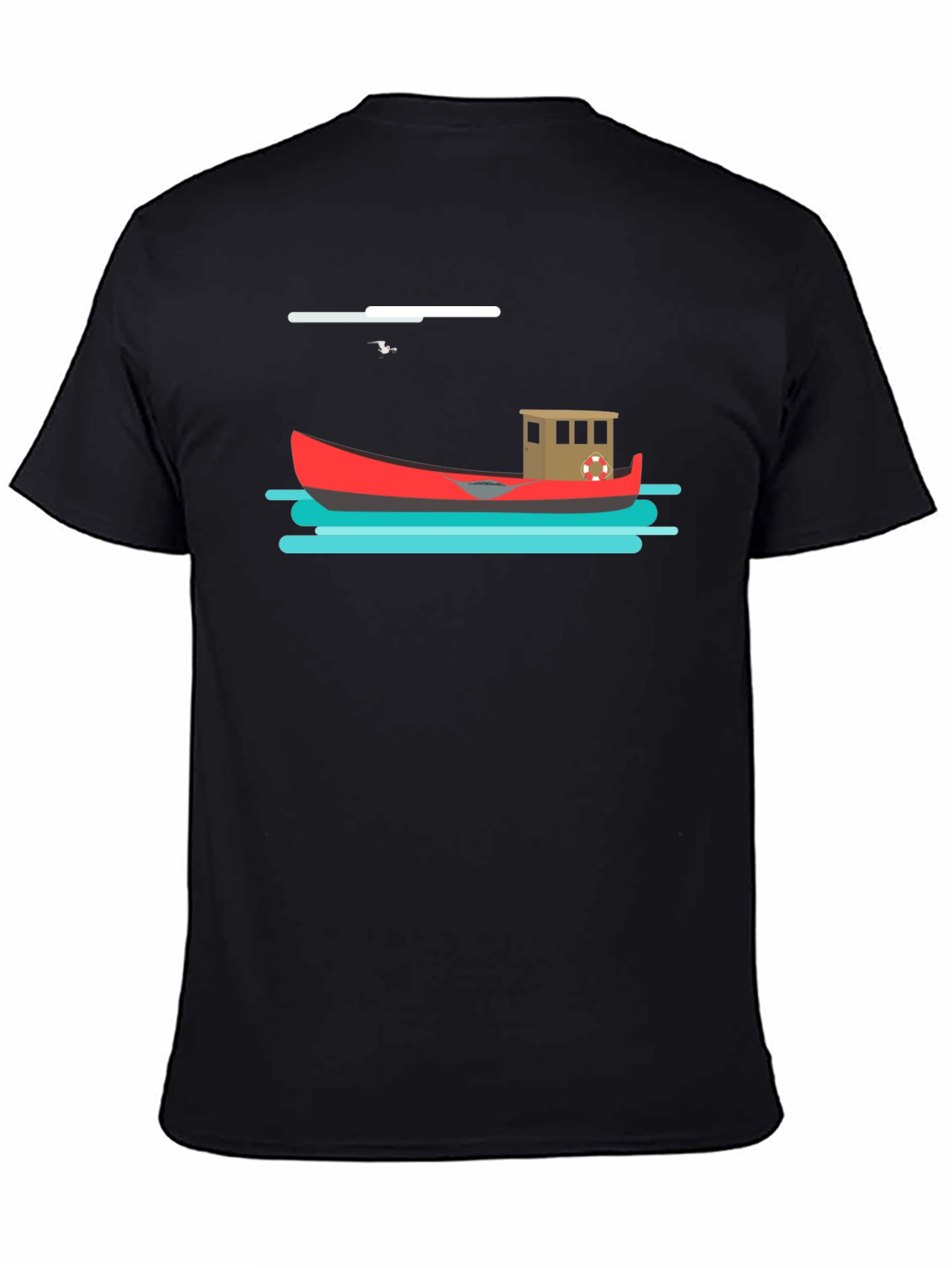 Nautical T-Shirt: Red Boat Graphic Tee