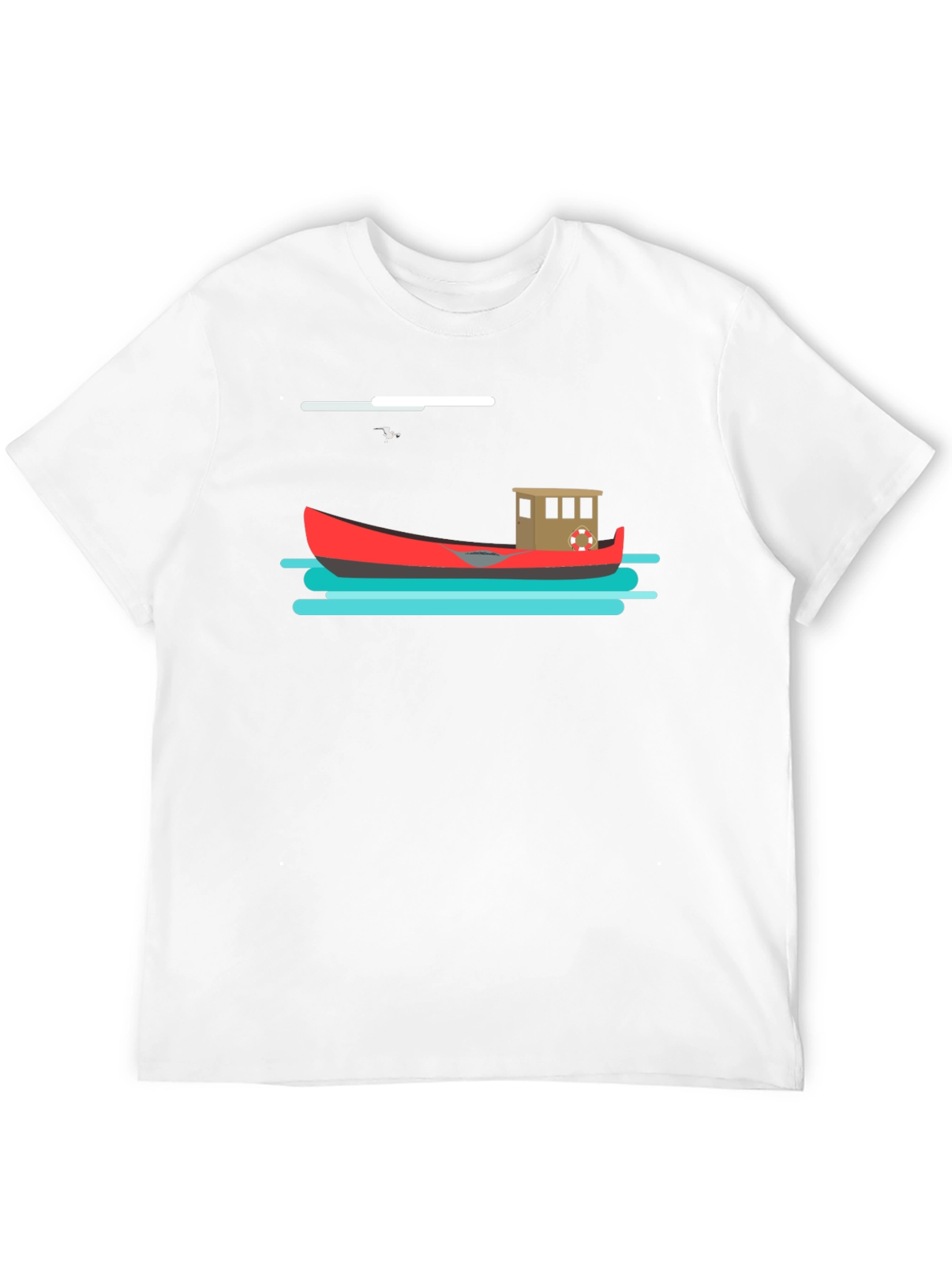 Nautical T-Shirt: Red Boat Graphic Tee