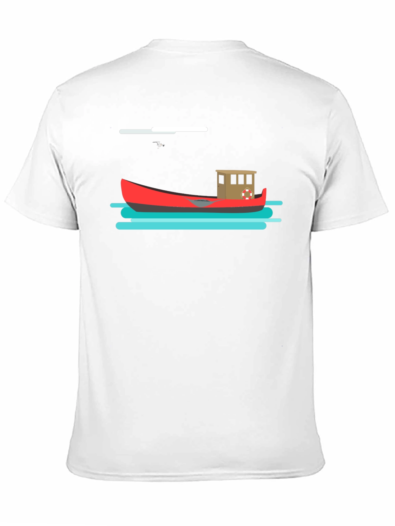 Nautical T-Shirt: Red Boat Graphic Tee