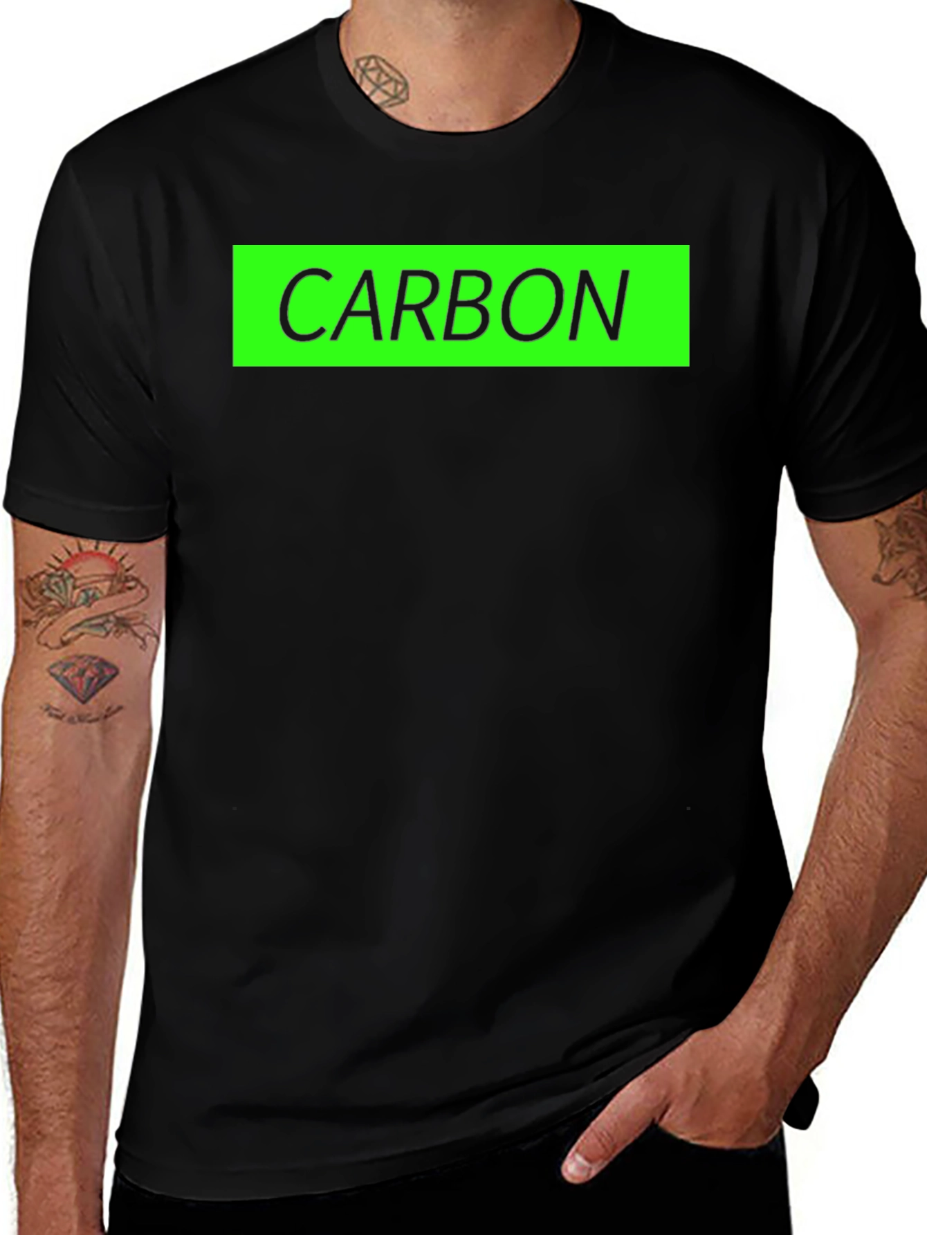 Carbon T-Shirt - Black with Green Graphic