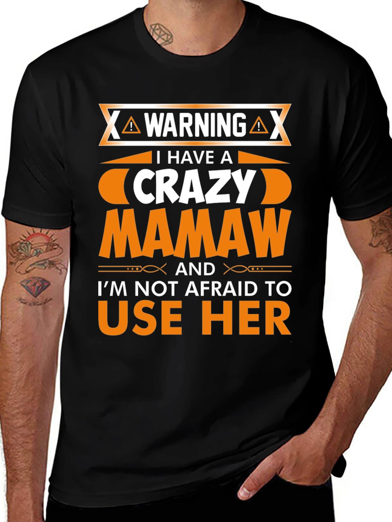 Crazy Mamaw T-Shirt - Warning Graphic Novelty Tee