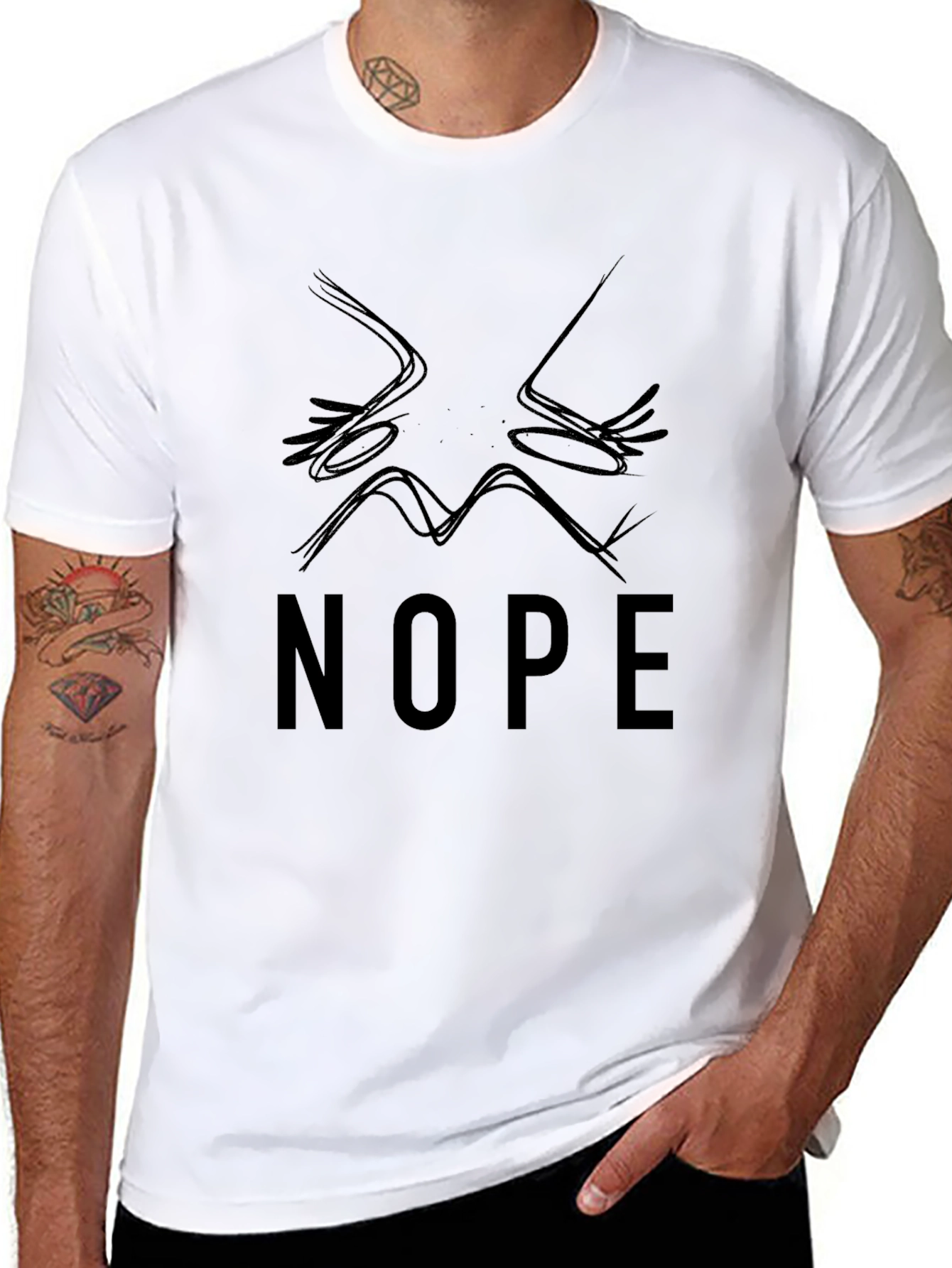Nope Graphic Tee - Black Cotton T-Shirt