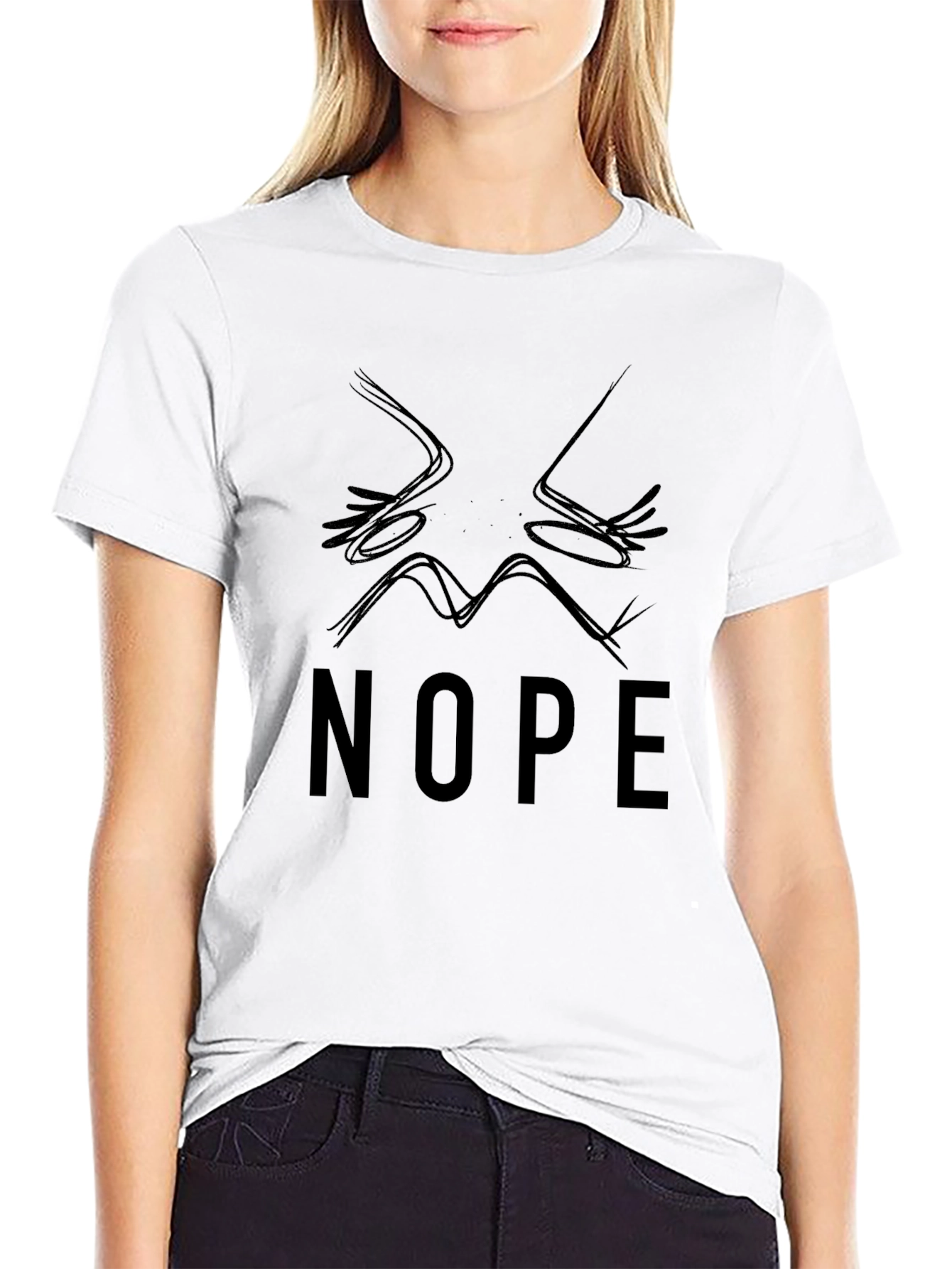 Nope Graphic Tee - Black Cotton T-Shirt