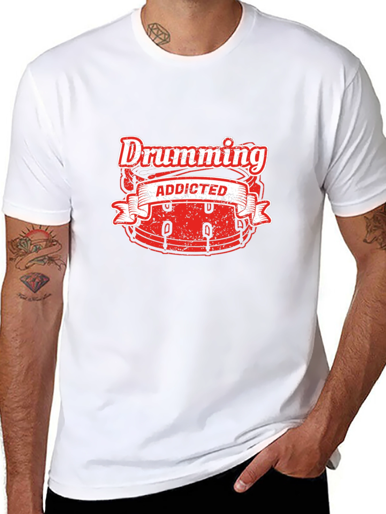 Drumming Addicted Black T-Shirt
