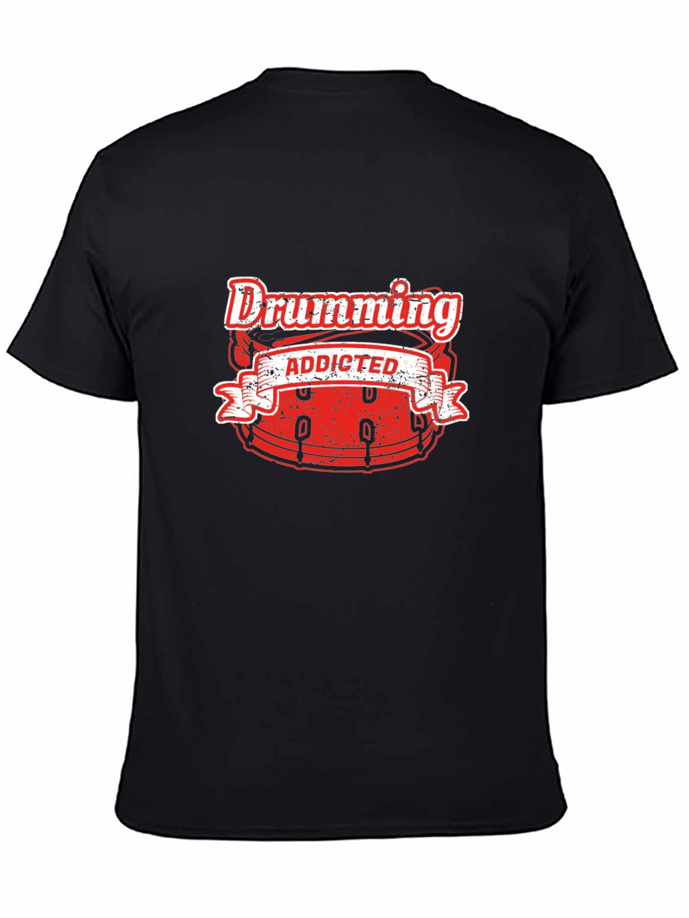 Drumming Addicted Black T-Shirt