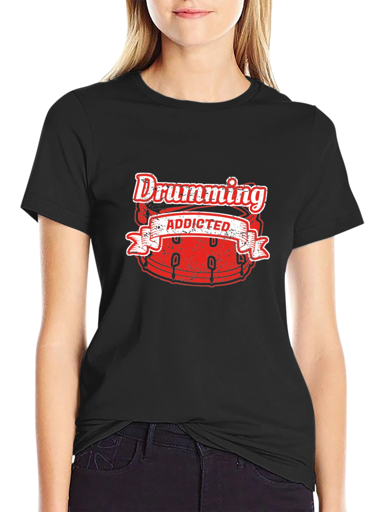 Drumming Addicted Black T-Shirt