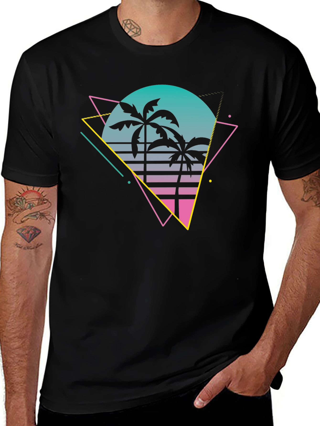 Retro Palm Tree T-Shirt - 80s Style Graphic Tee