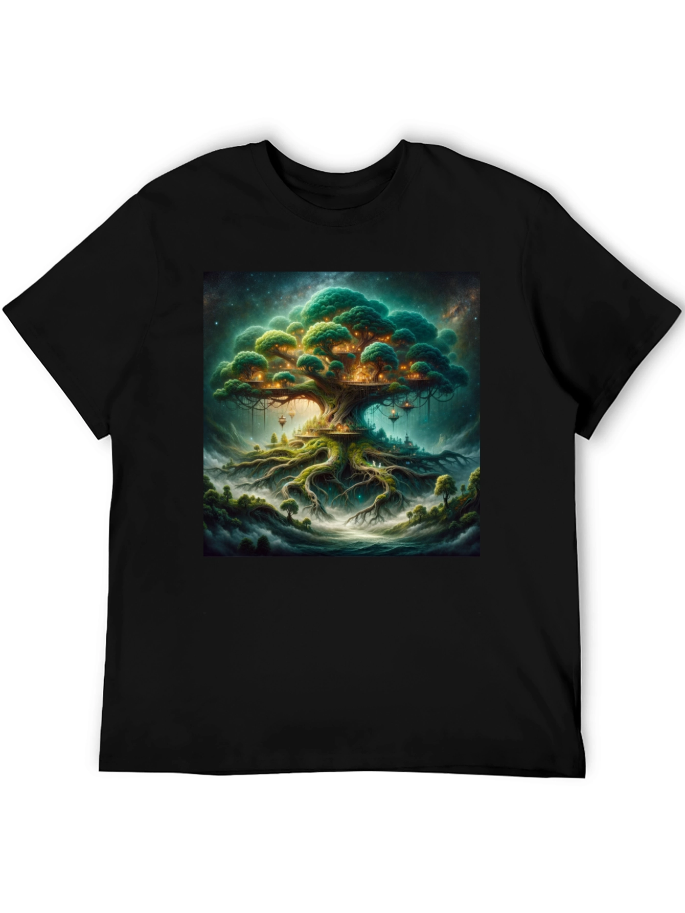Enchanted Treehouse Black T-Shirt