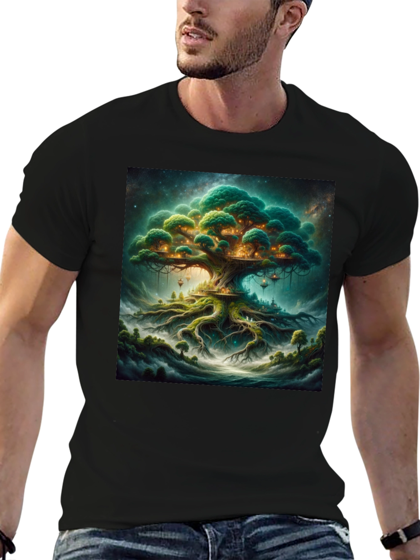 Enchanted Treehouse Black T-Shirt