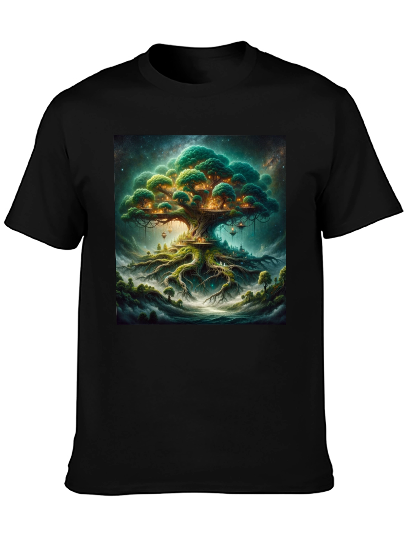 Enchanted Treehouse Black T-Shirt