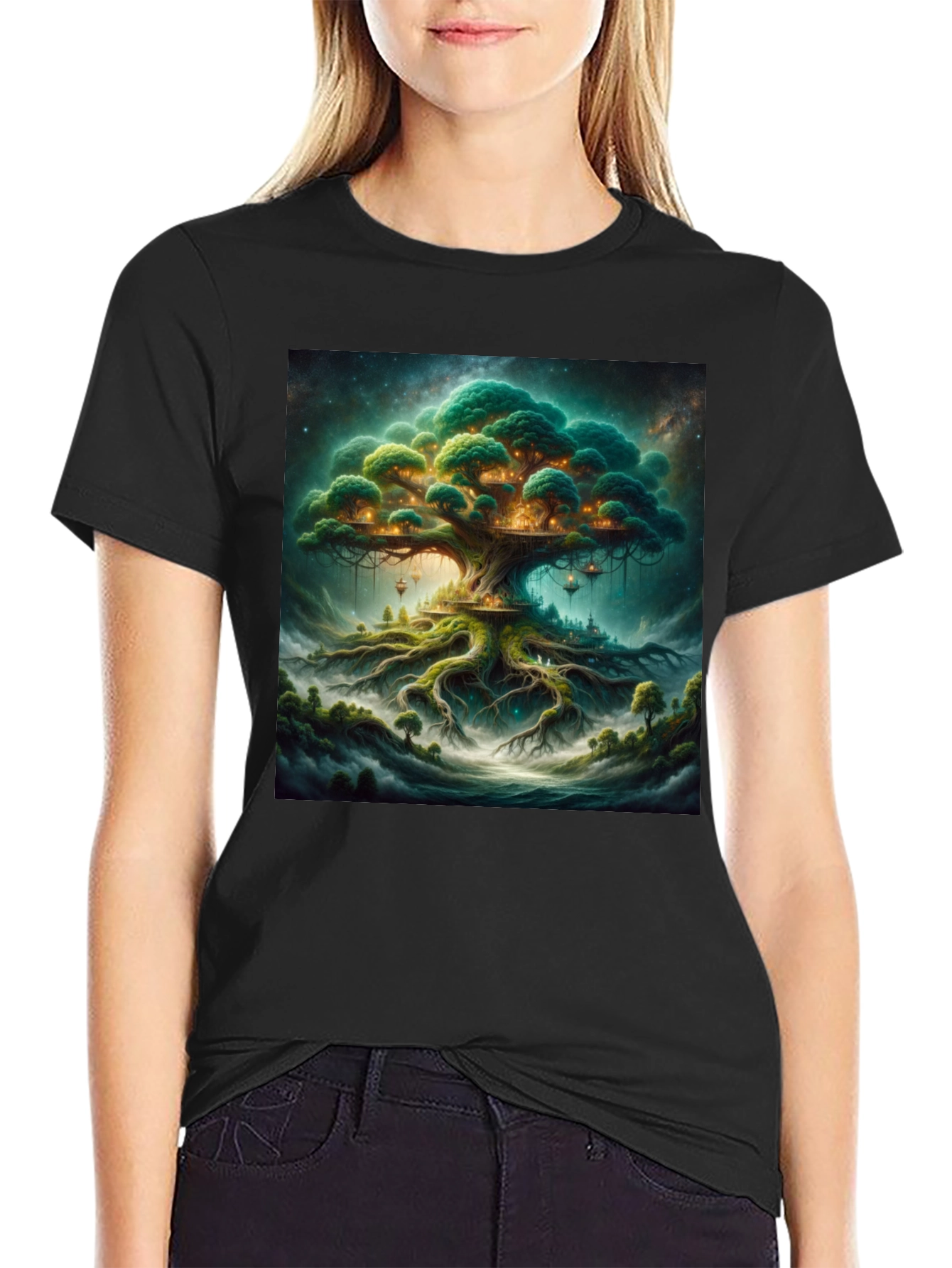 Enchanted Treehouse Black T-Shirt