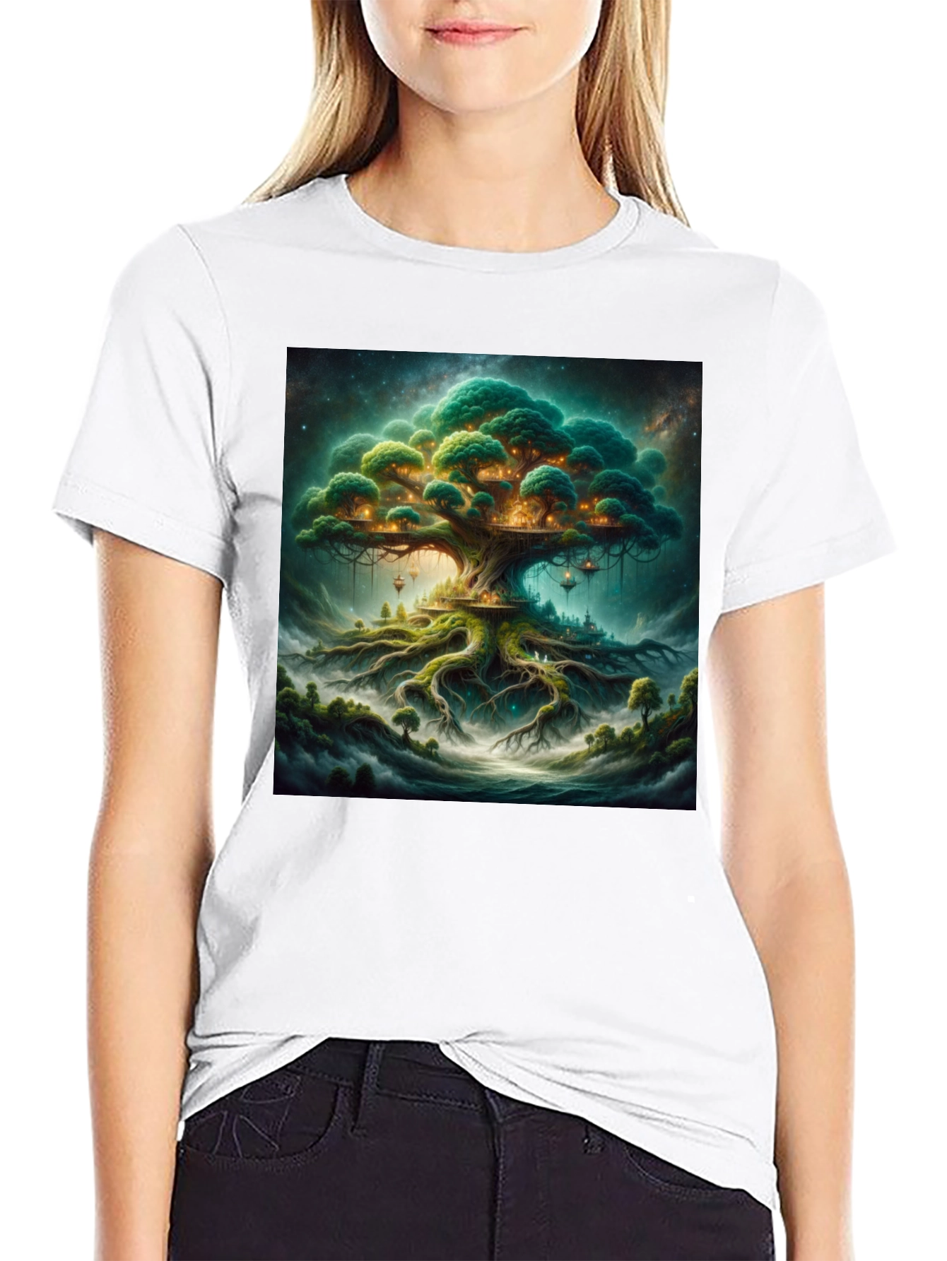 Enchanted Treehouse Black T-Shirt