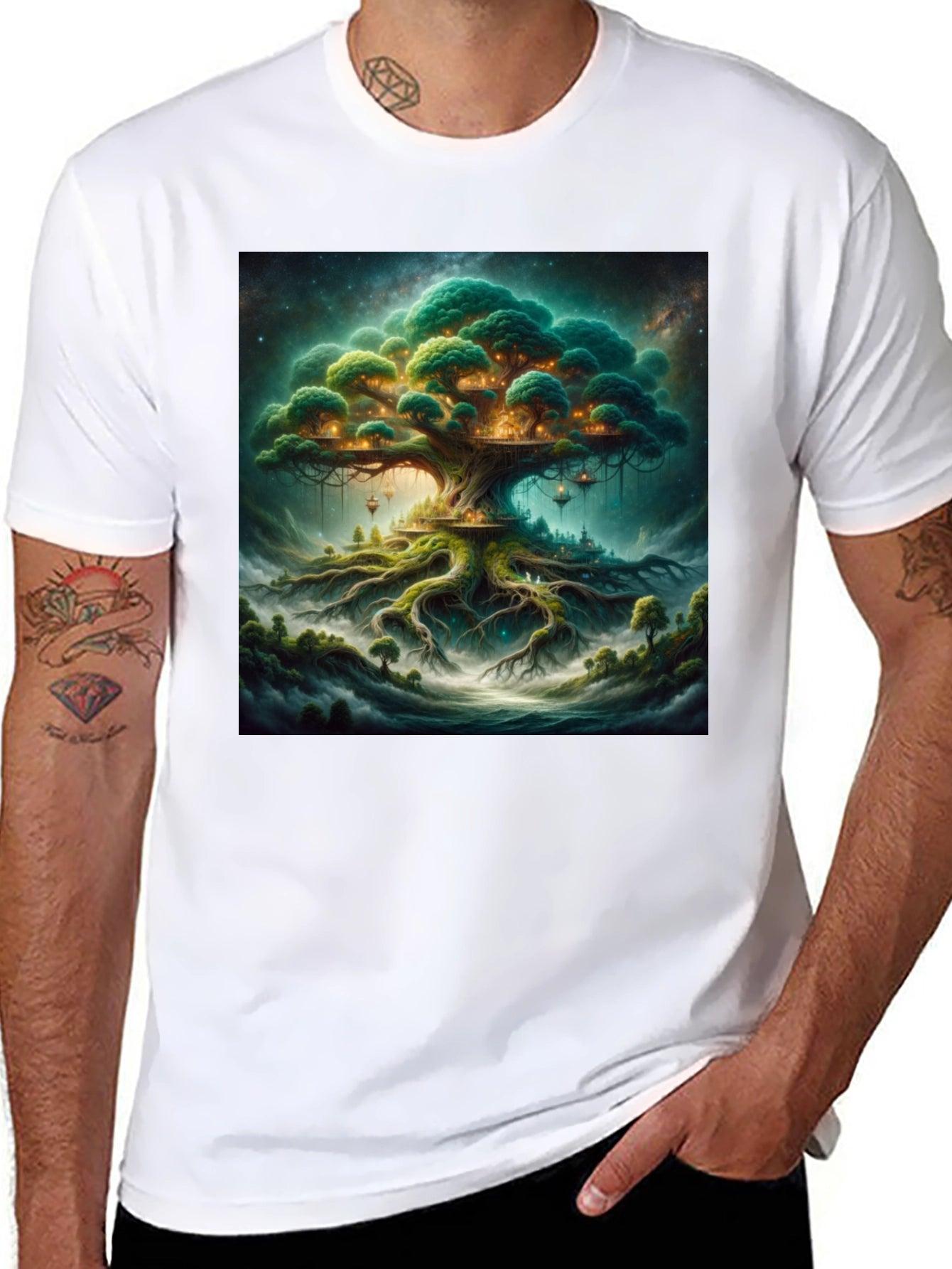 Enchanted Treehouse Black T-Shirt