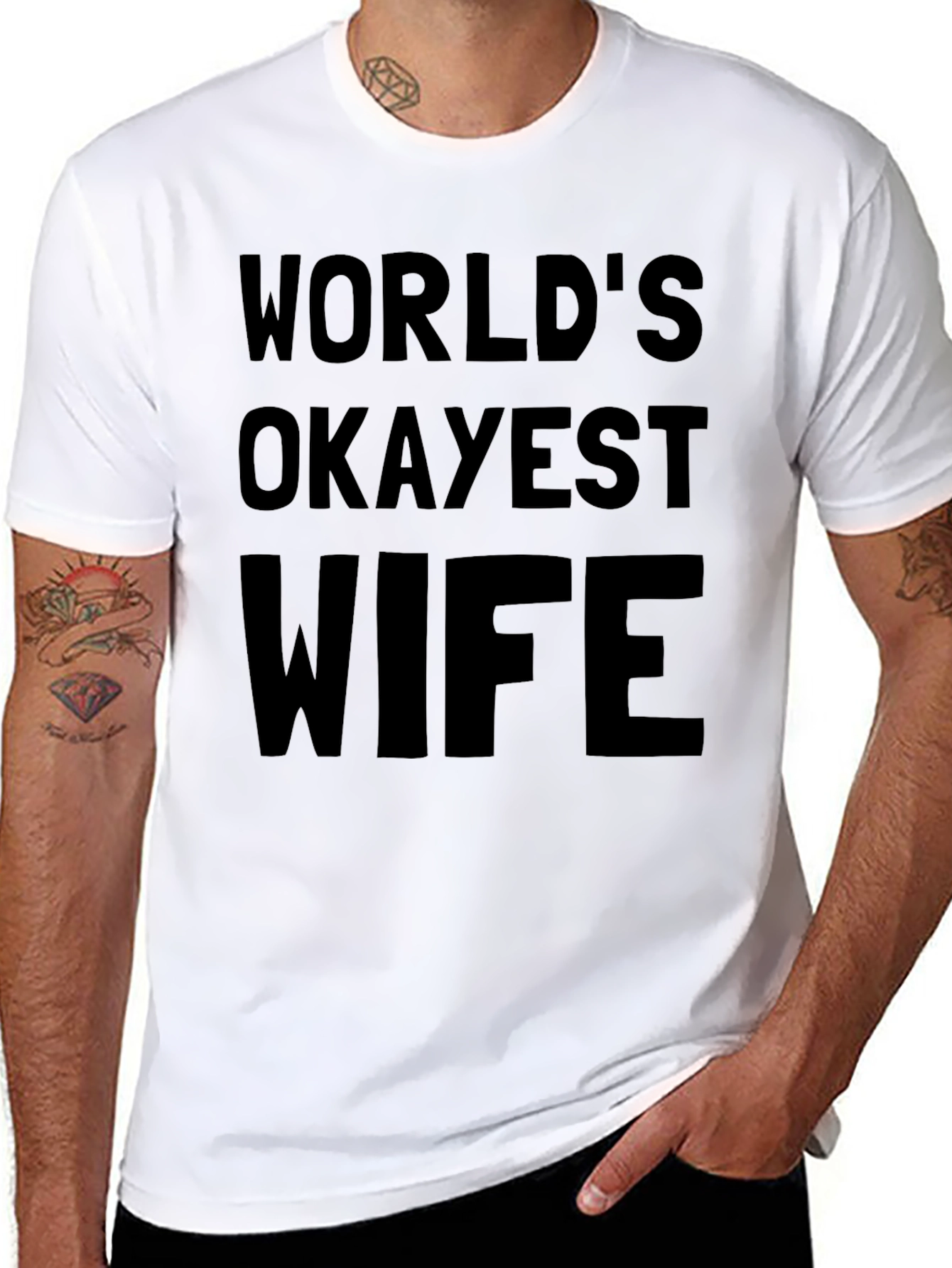 Worlds Okayest Wife - Novelty T-Shirt