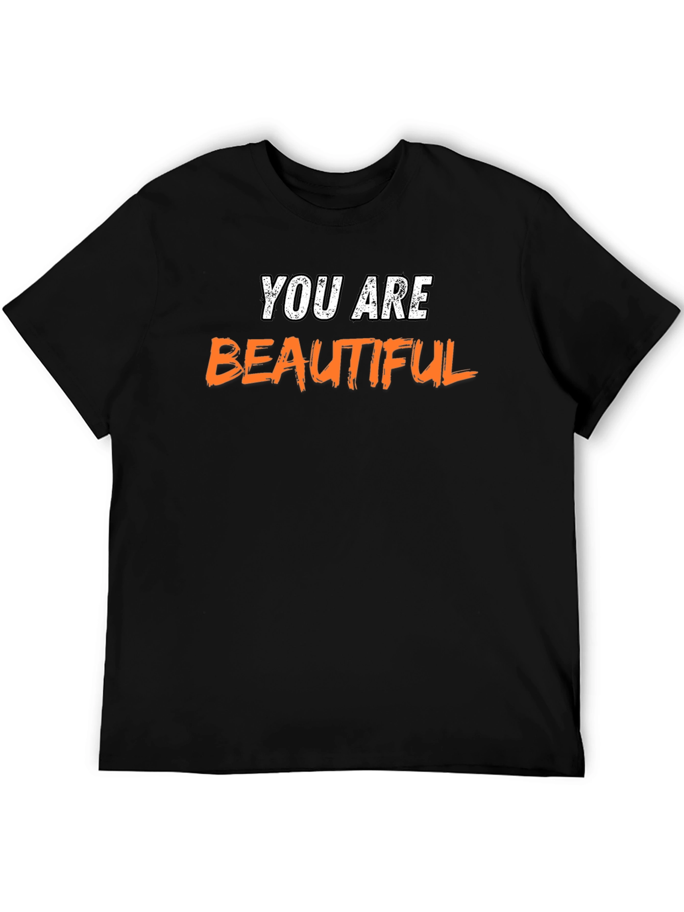 You Are Beautiful Graphic Tee - Black Cotton Blend