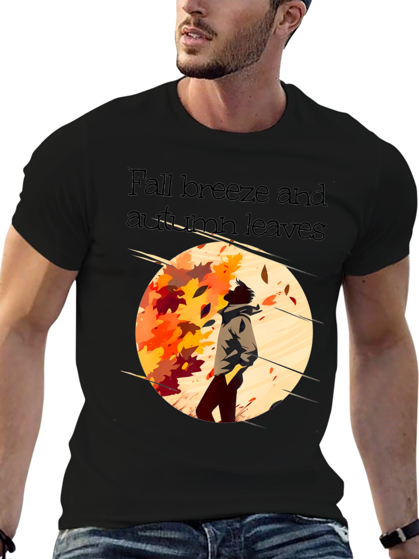 Fall Breeze Autumn Leaves Graphic Tee