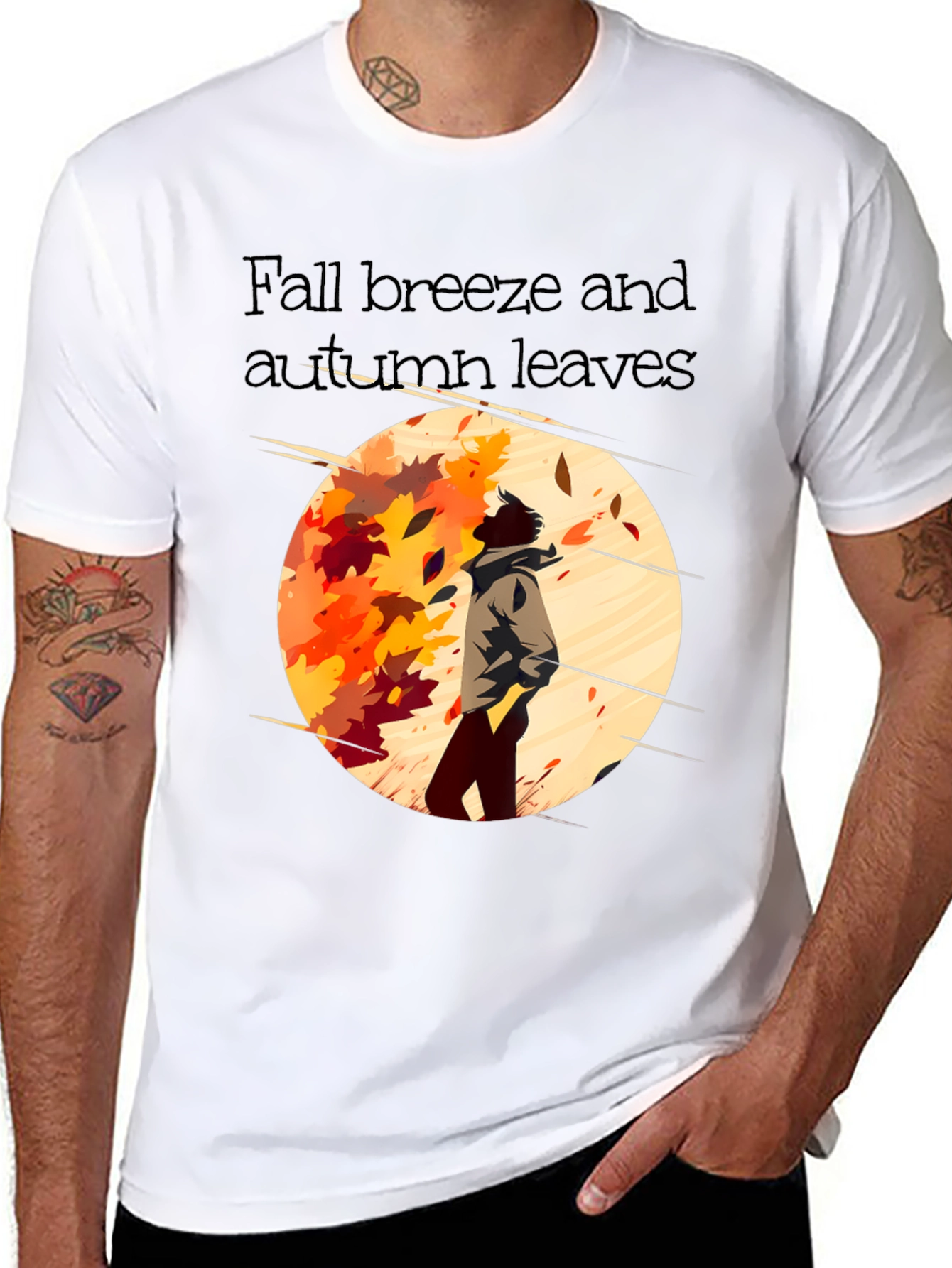 Fall Breeze Autumn Leaves Graphic Tee