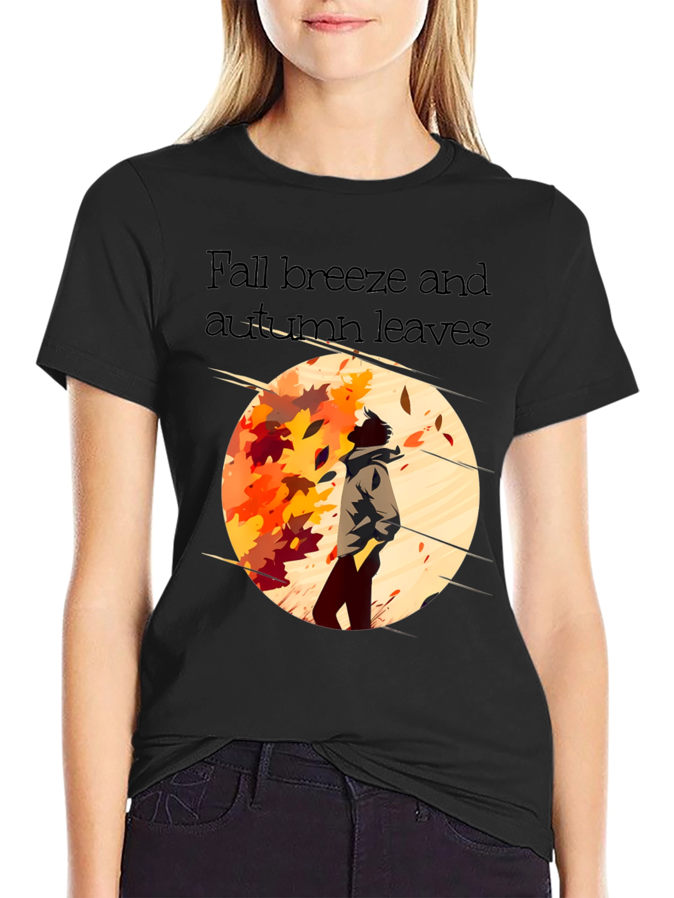 Fall Breeze Autumn Leaves Graphic Tee