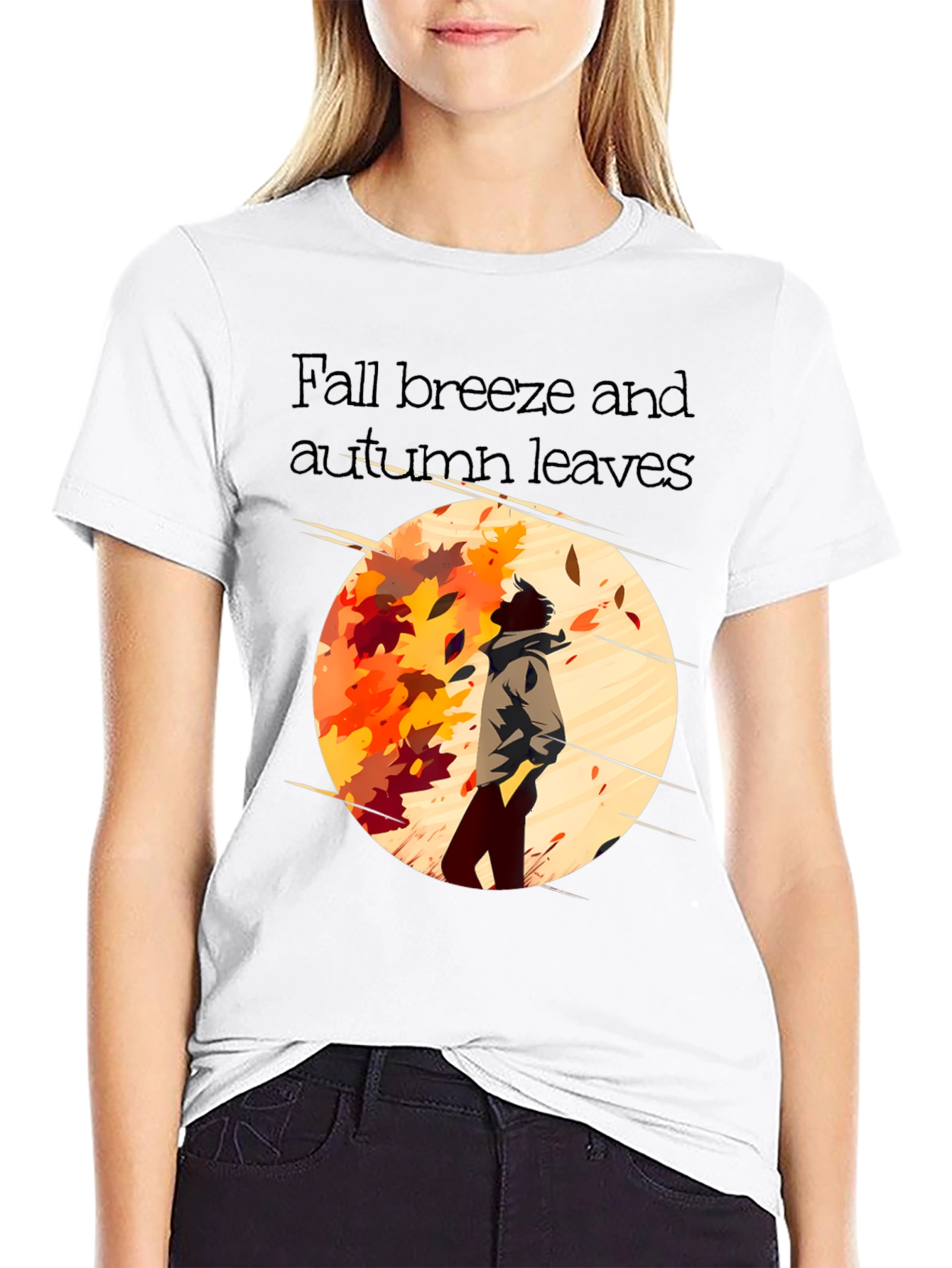 Fall Breeze Autumn Leaves Graphic Tee