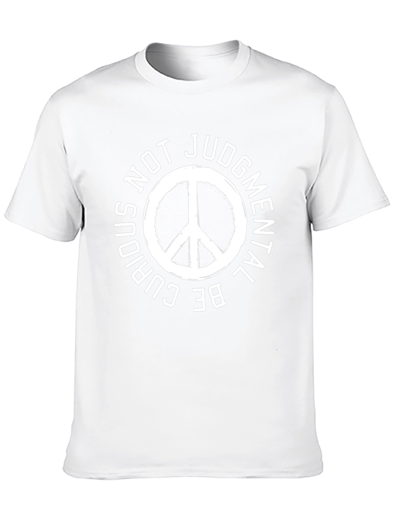 Peace Symbol T-Shirt - Be Curious Not Judgmental