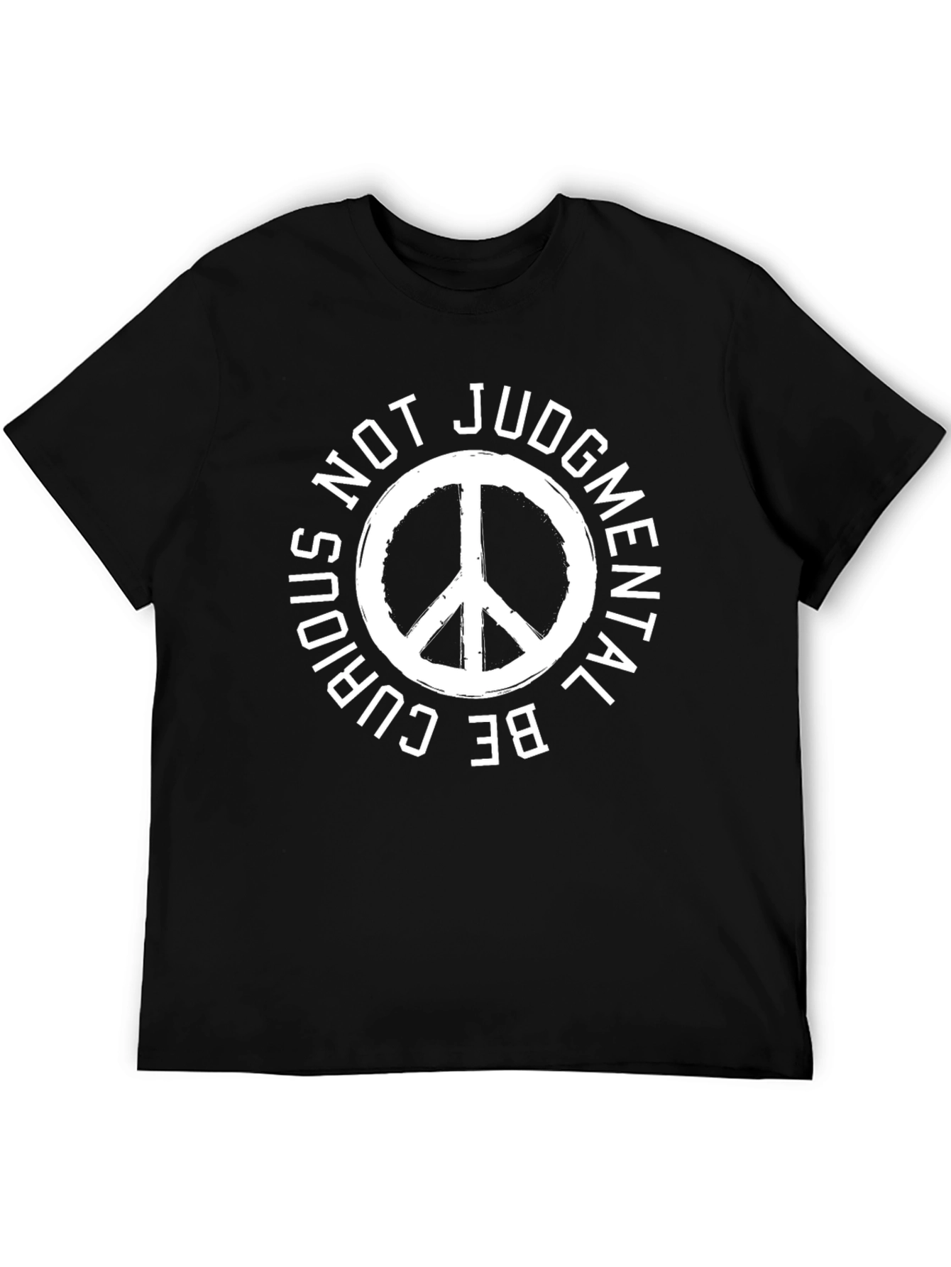 Peace Symbol T-Shirt - Be Curious Not Judgmental