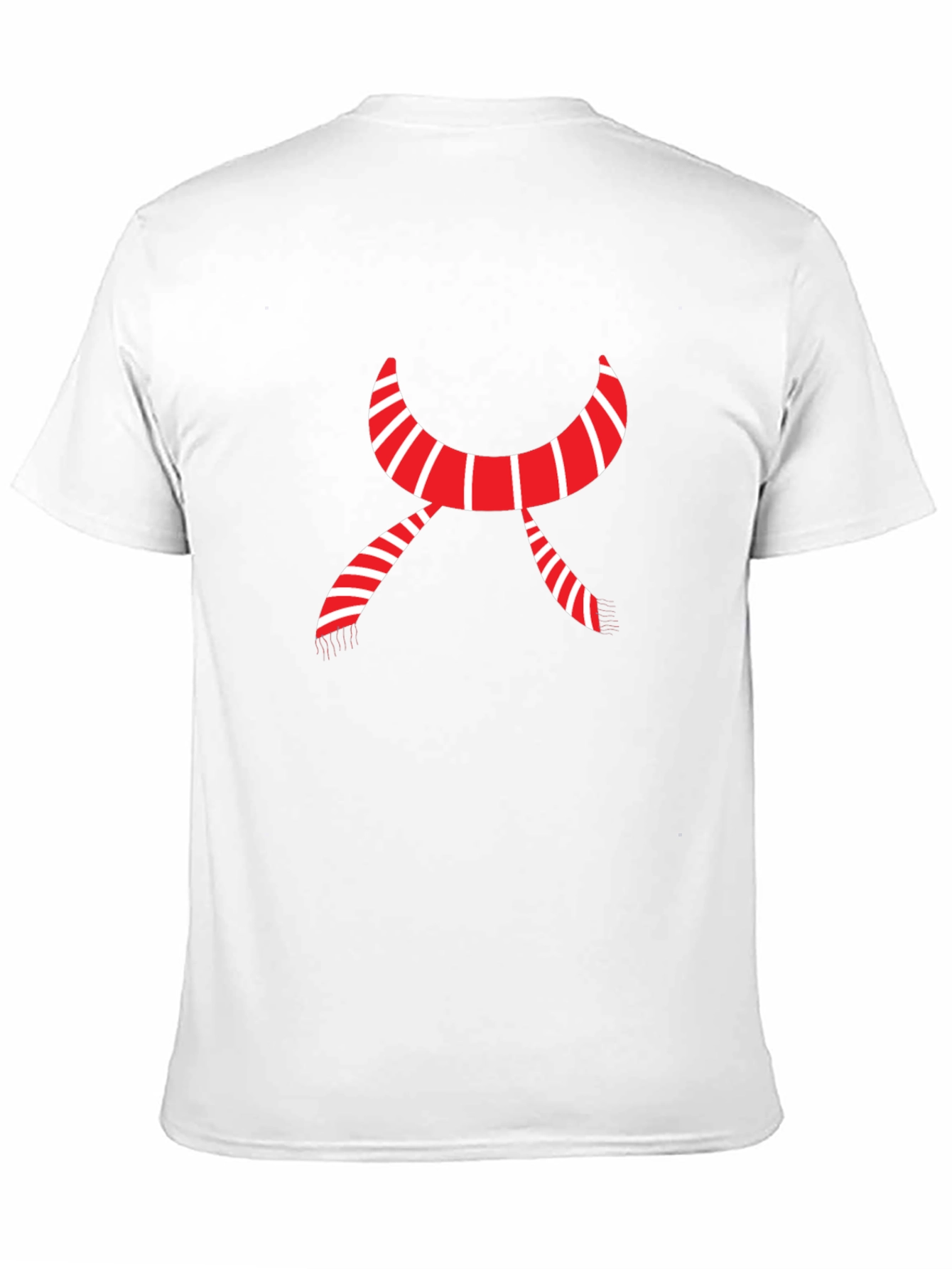 Striped Scarf Graphic Tee - Cozy Festive Style