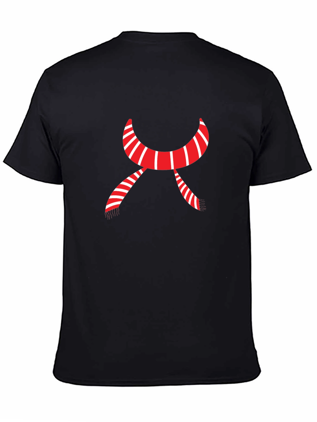 Striped Scarf Graphic Tee - Cozy Festive Style
