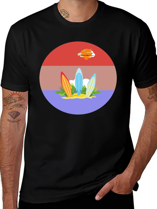 Surfboard Sunset Graphic Tee