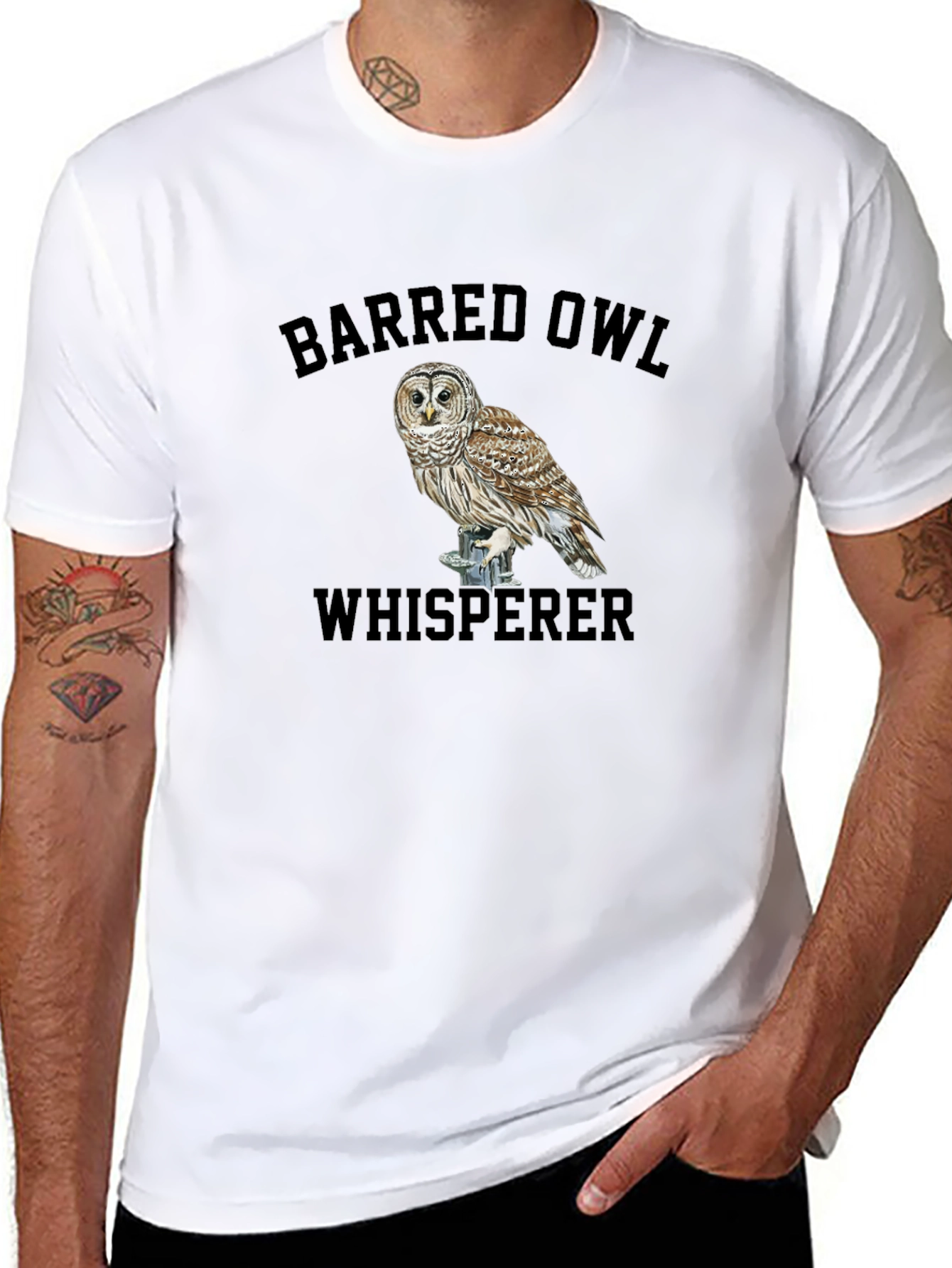 Barred Owl Whisperer Graphic Tee - Bird Lover T-Shirt